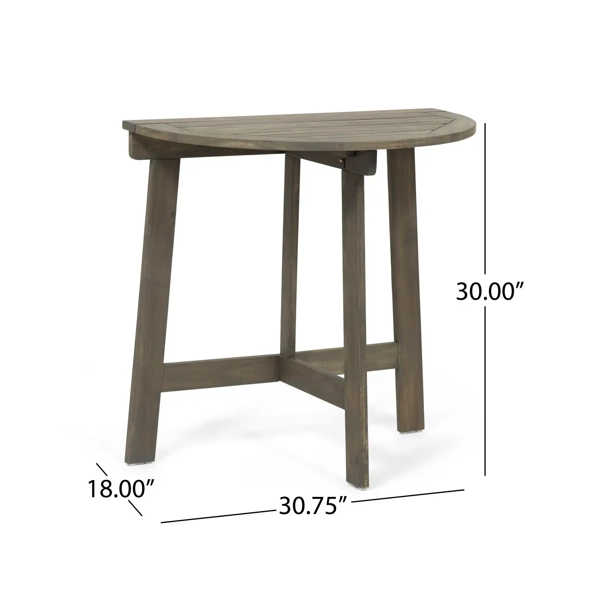 Outdoor Half Round Folding Acacia Wood Bistro Table - Best Buy Furniture