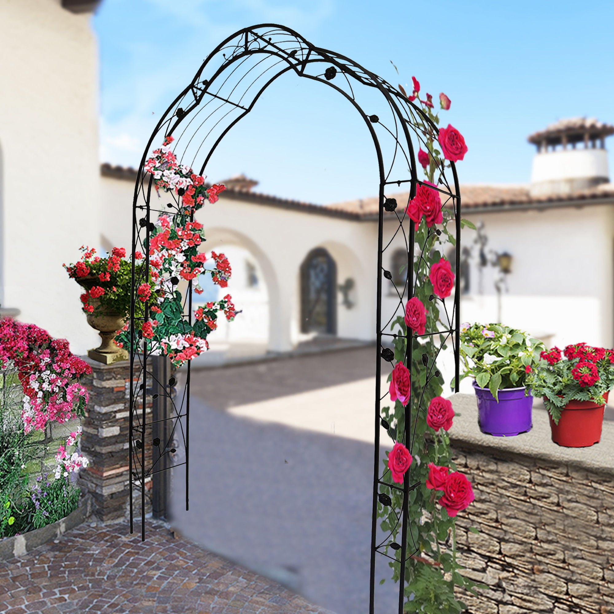 Metal Garden Arch Assemble Freely With 8 Styles Garden Arbor Trellis Climbing Plants Support Rose Arch - Best Buy Furniture
