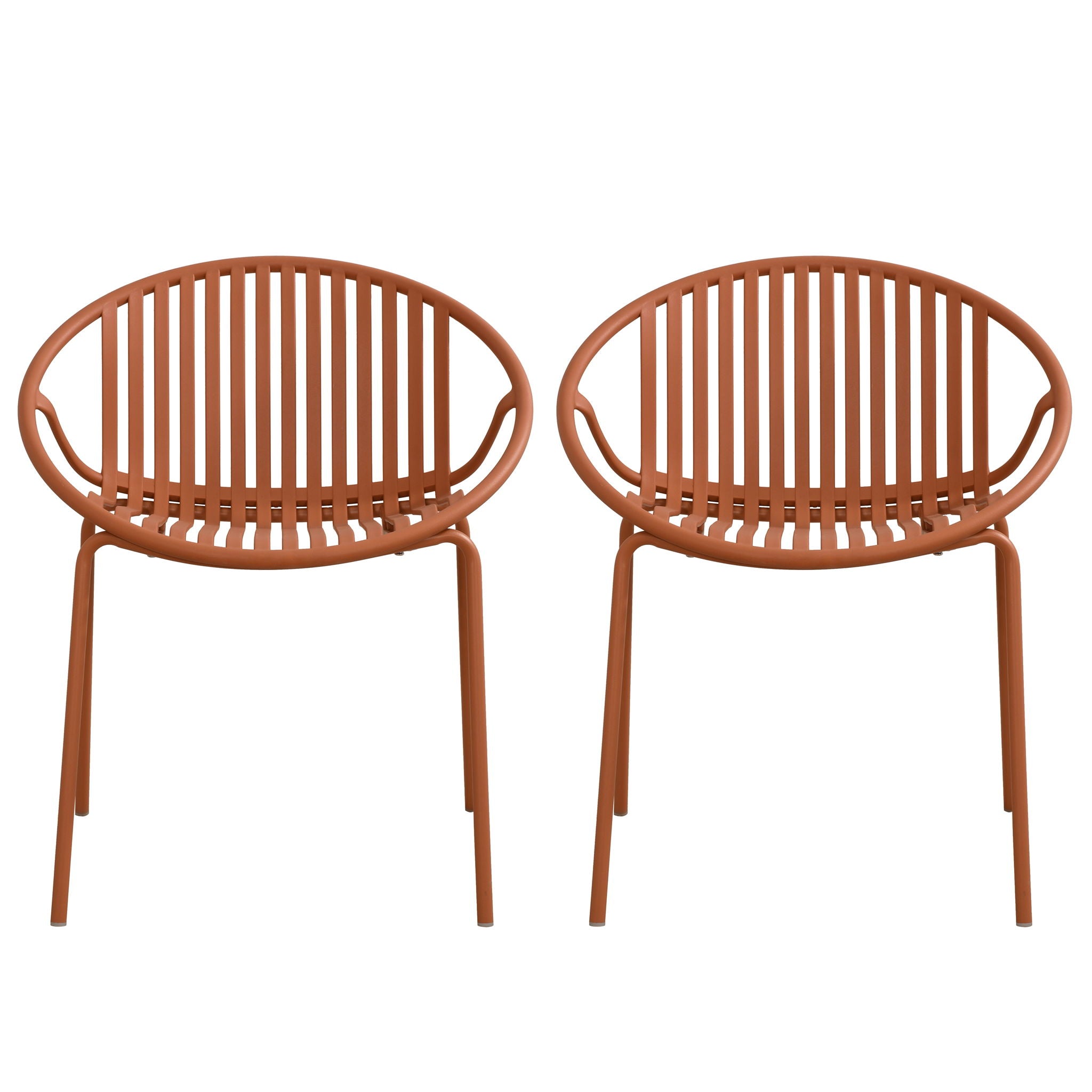 Stackable Outdoor Chairs With Breathable Plastic Backrest (Set of 2) - Best Buy Furniture