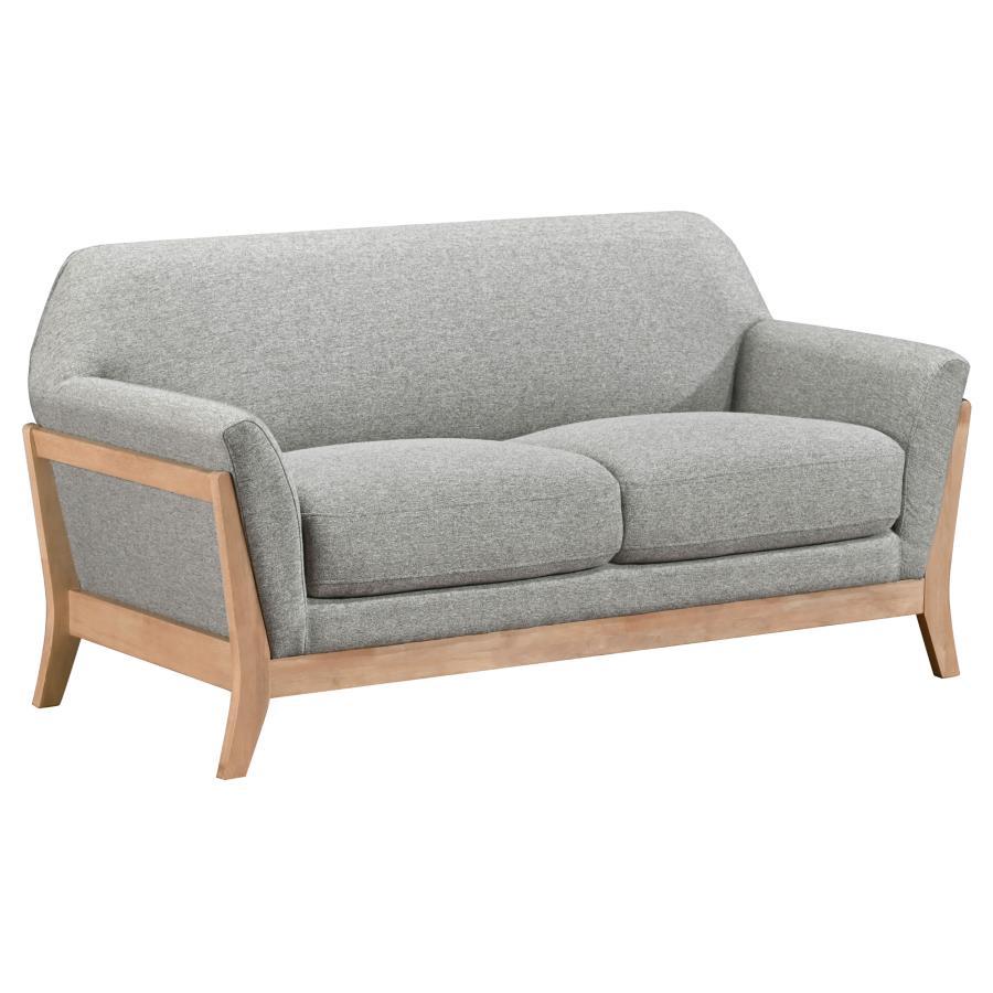 Vaughn - Fabric Upholstered Flared Arm Loveseat - Gray - Best Buy Furniture