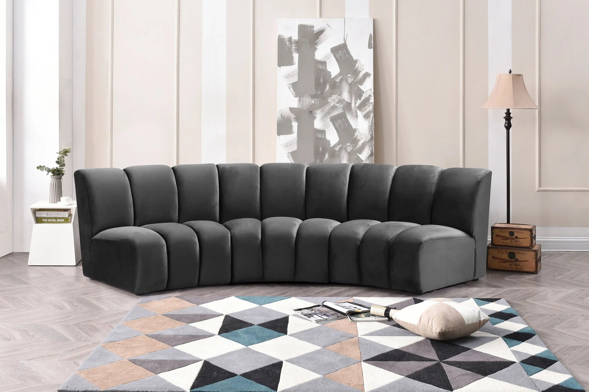 Infinity - 3 Piece Velvet Modular Sectional - Best Buy Furniture