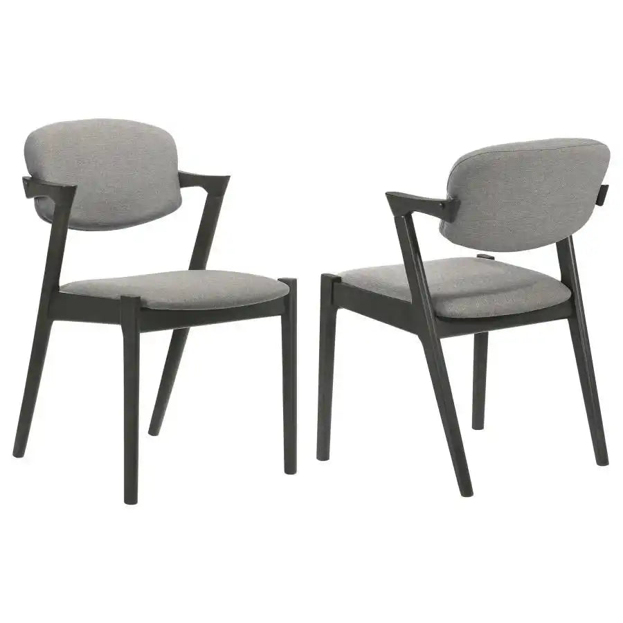 Stevie - Padded Wood Dining Arm Chair (Set of 2) - Black - Best Buy Furniture