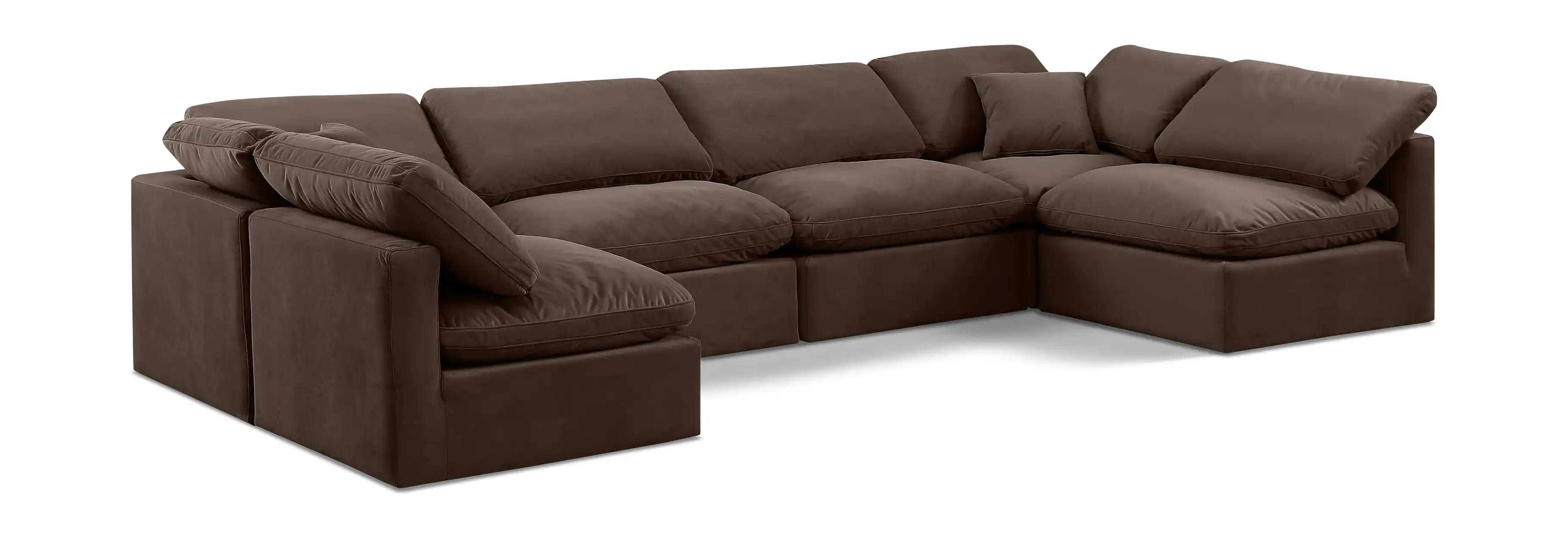 Indulge - Velvet 6 Piece Modular U-Shaped Sectional - Best Buy Furniture