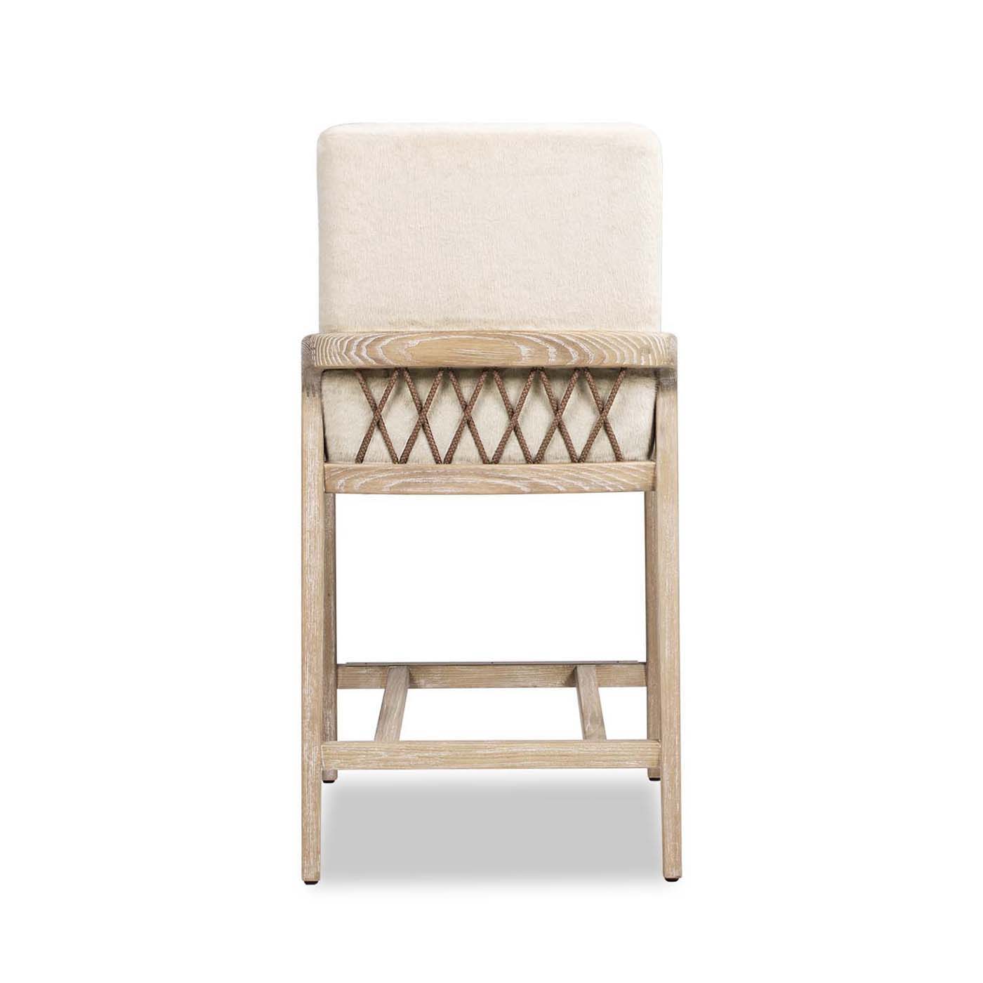 Arizona - Solid Ash Upholstered Counter Stool With Rope Detail - Creme De La Creme White - Best Buy Furniture