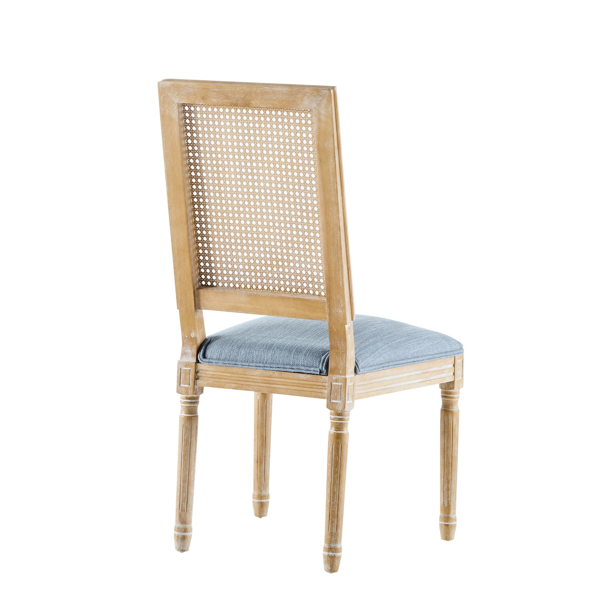 French Country Dining Chair With Rectangular Cane Backrest And Smooth Upholstered Seating - Best Buy Furniture