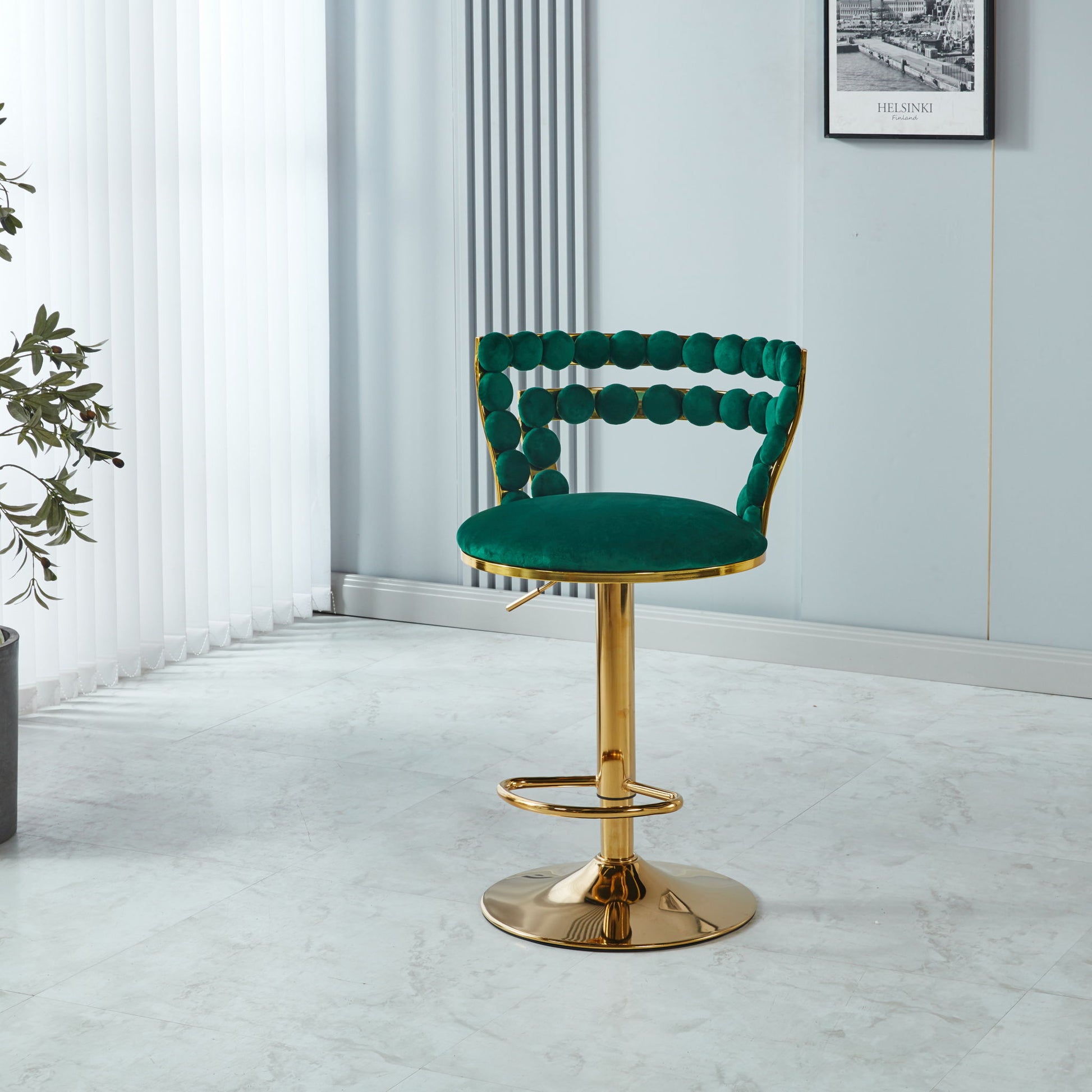 Modern Bar Chair With Iron Tube Legs, Soft Cushions And Comfortable Backrest (Set of 2) - Best Buy Furniture