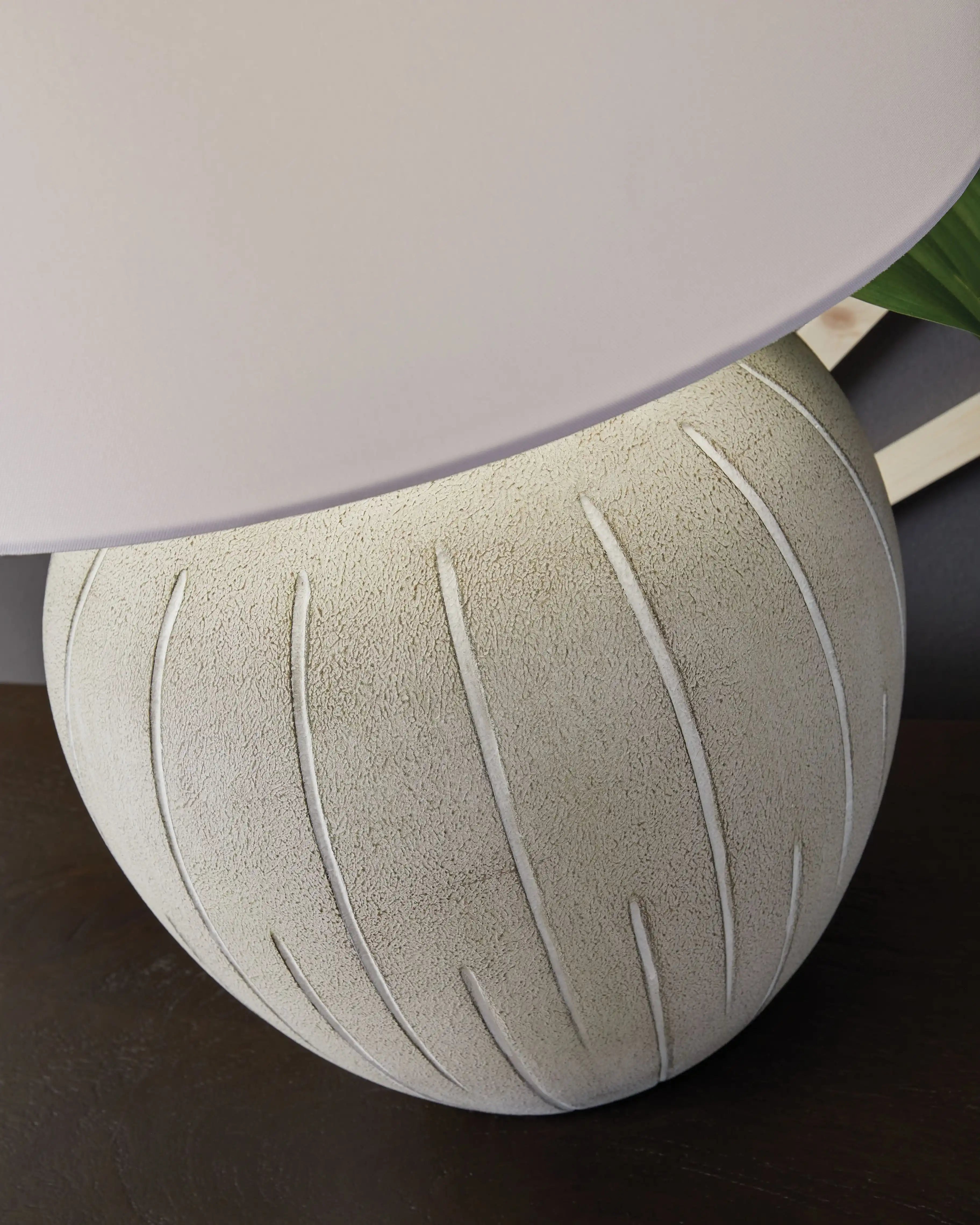 Calbert - Poly Table Lamp - Warm Gray - Best Buy Furniture