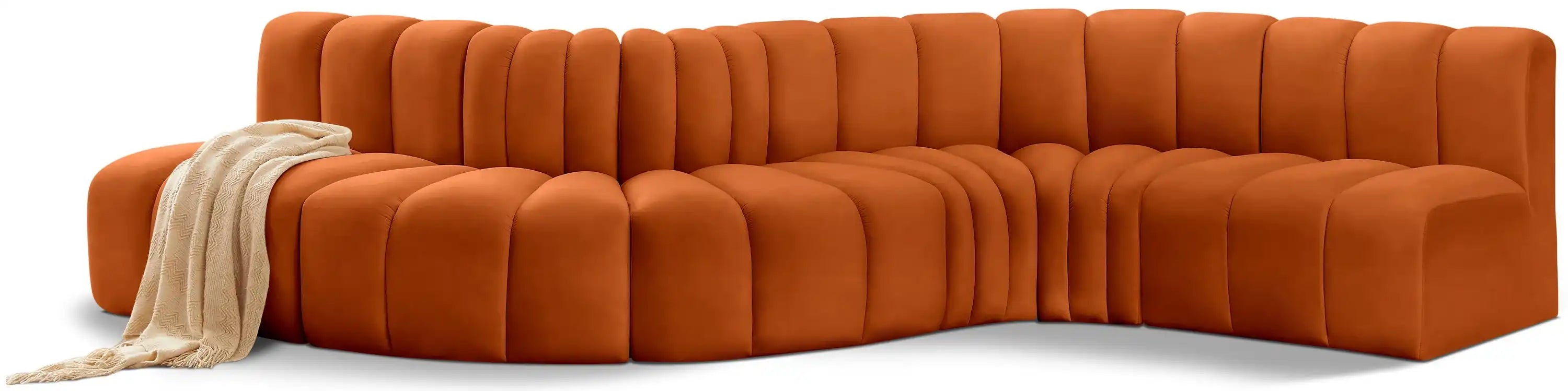 Arc - Velvet 6 Piece Curved Modular Sofa - Best Buy Furniture