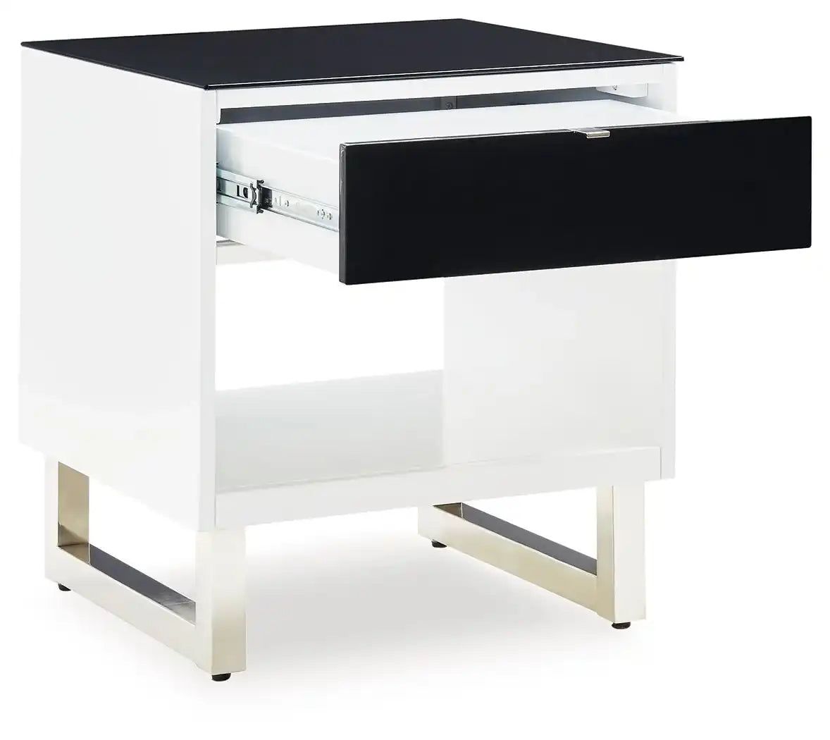 Gardoni - Rectangular End Table - White / Black - Best Buy Furniture