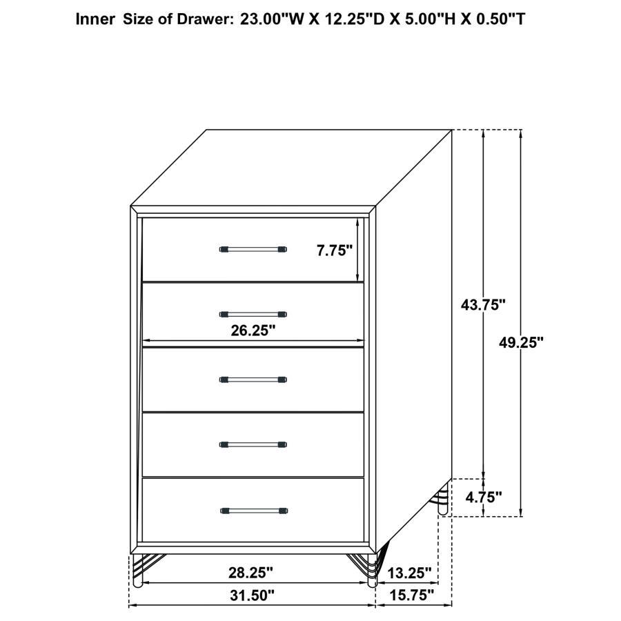 Lucia - 5-Drawer Bedroom Chest - Best Buy Furniture