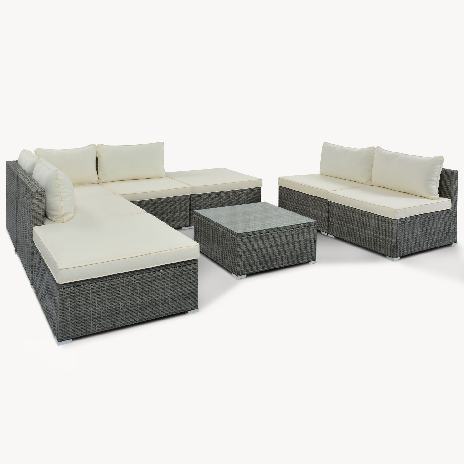 8 Pieces Outdoor Patio Furniture Conversation Wicker Sofa Set - Best Buy Furniture
