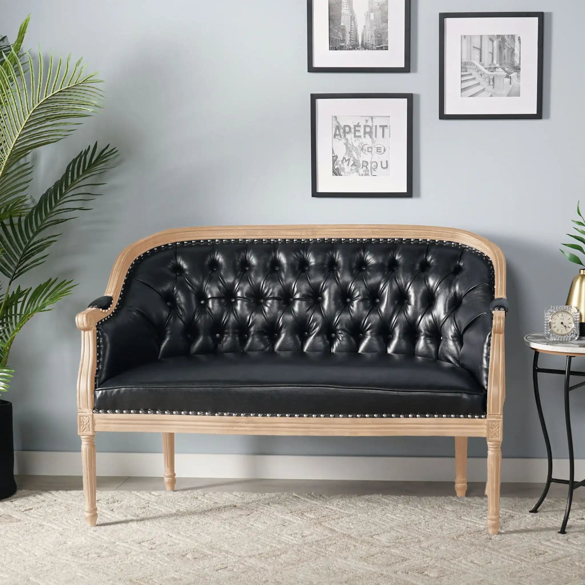 French Country Chesterfield Style Tufted Loveseat - Best Buy Furniture