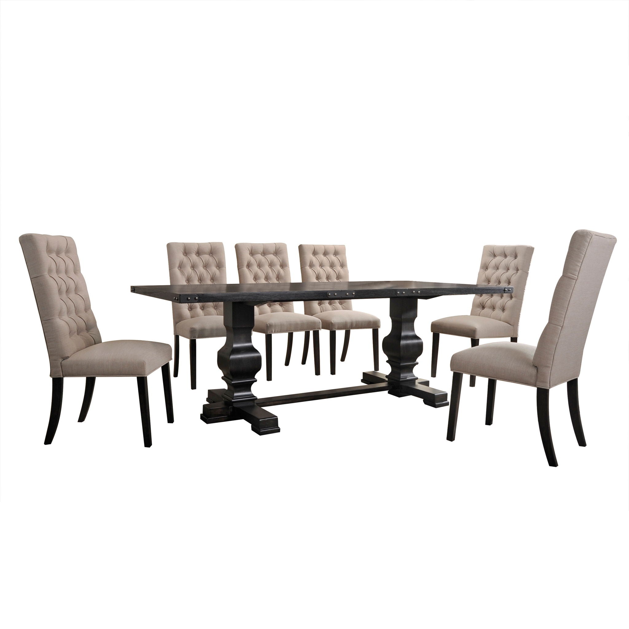 Morland - 7 Pieces Dining Room Set - Black - Best Buy Furniture