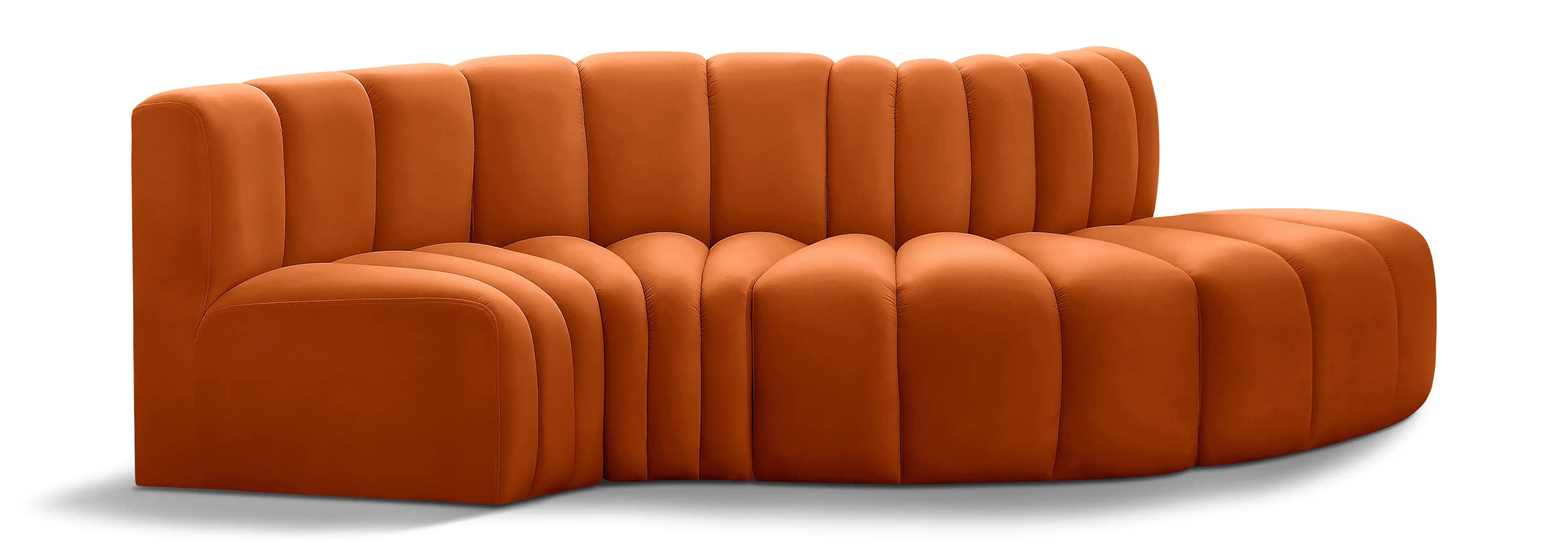 Arc - Velvet 4 Piece L-Shaped Modular Sofa - Best Buy Furniture