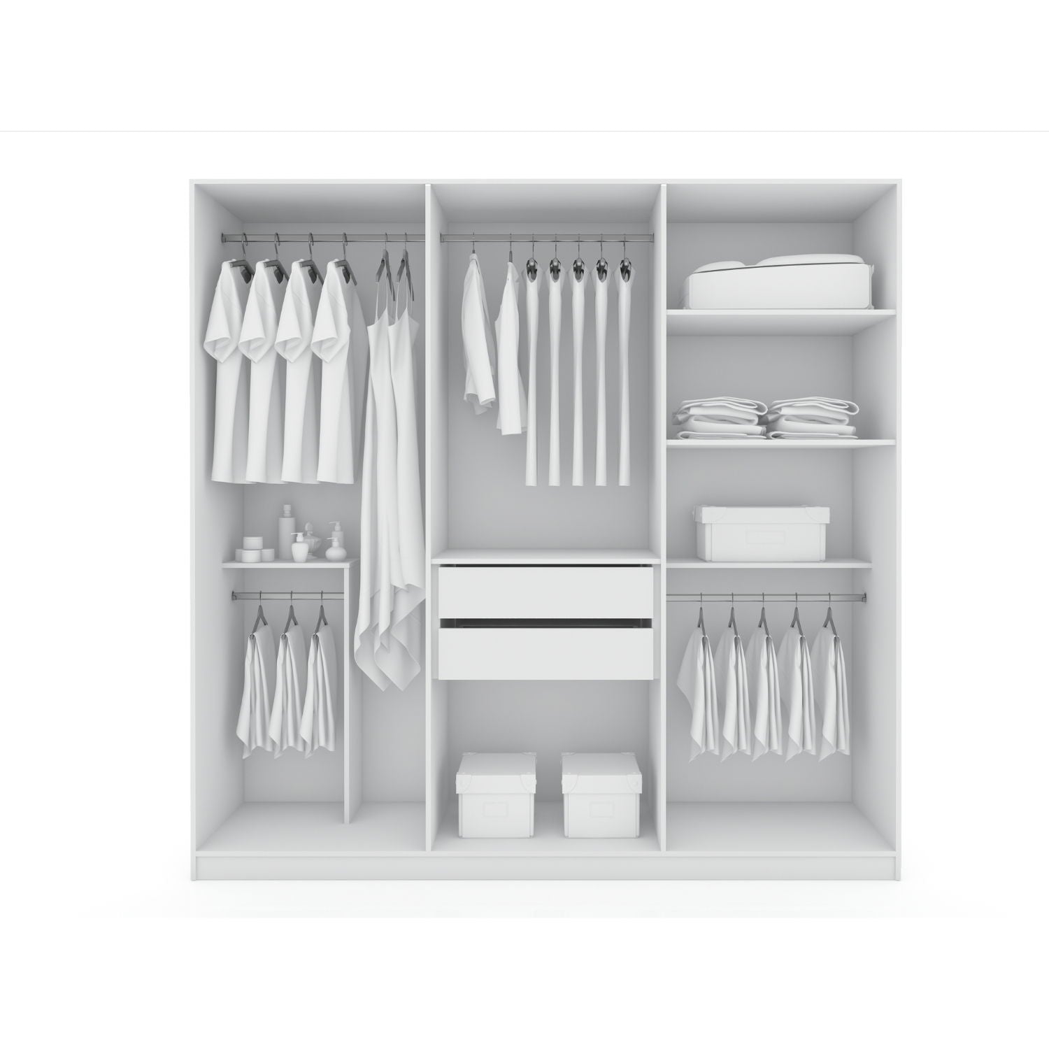 Gramercy - Free Standing Wardrobe Closet With Drawers And Shelves