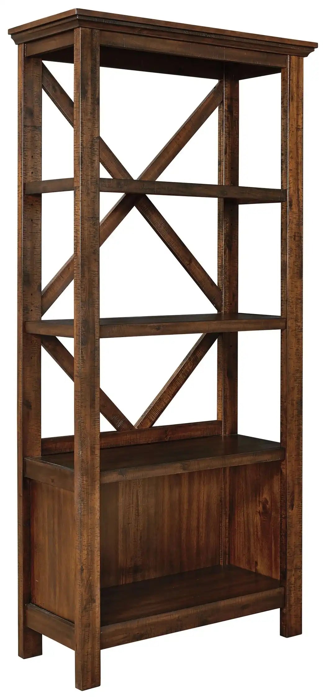 Baldridge - Large Bookcase - Rustic Brown - Best Buy Furniture