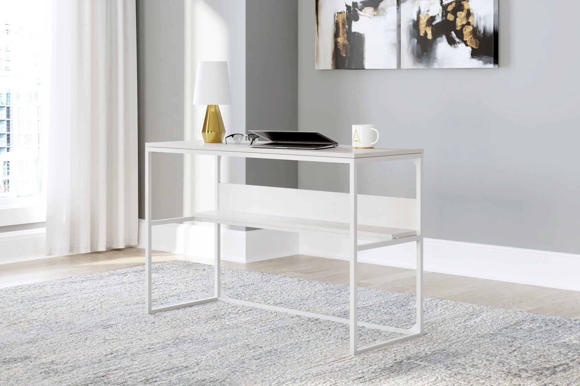 Deznee - 48" Home Office Desk - White - Best Buy Furniture