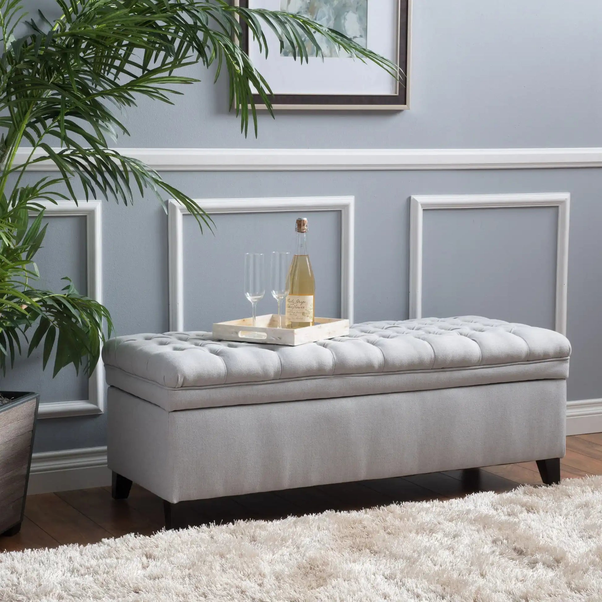 Juliana - Storage Ottoman With Birch Legs - Best Buy Furniture
