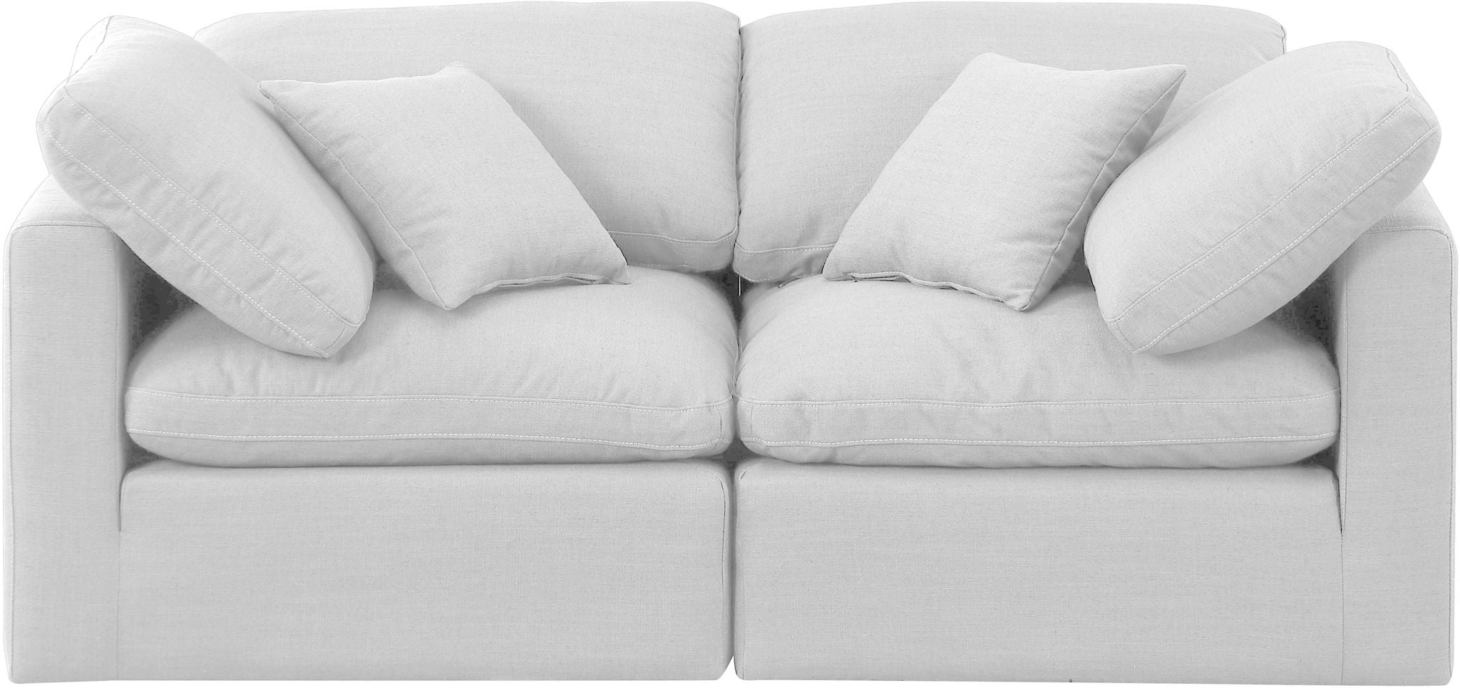 Indulge - Linen 2 Piece Modular Sofa - White - Best Buy Furniture