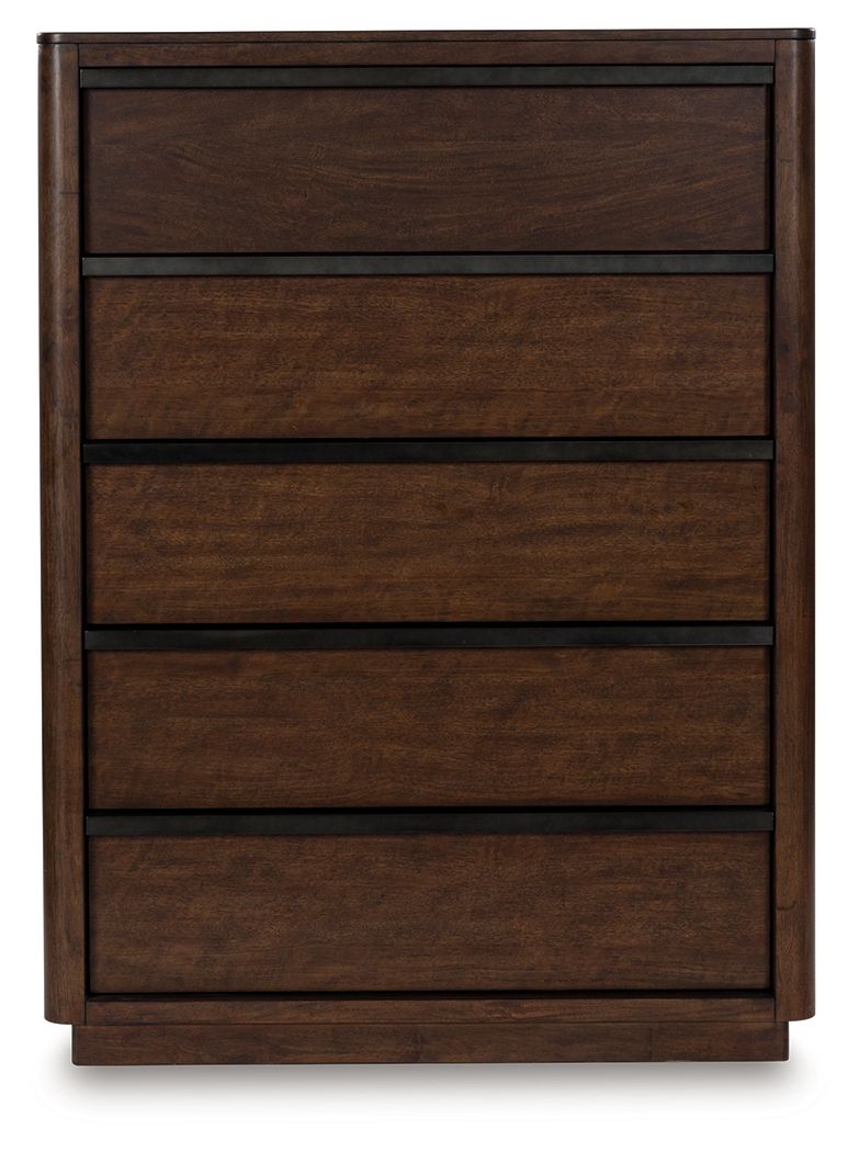Dilenno - Five Drawer Chest - Dark Brown - Best Buy Furniture