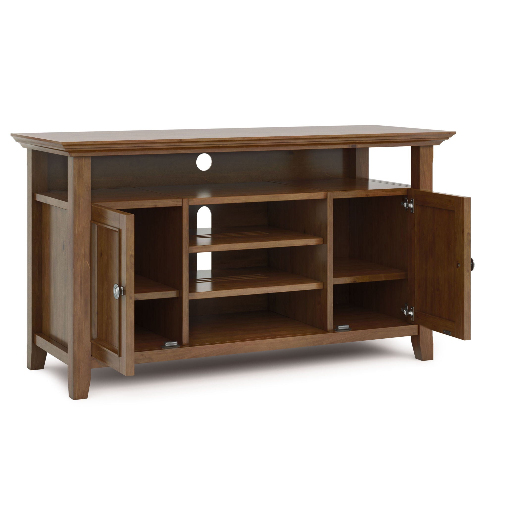 Amherst - TV Media Stand - Medium Saddle Brown - Best Buy Furniture
