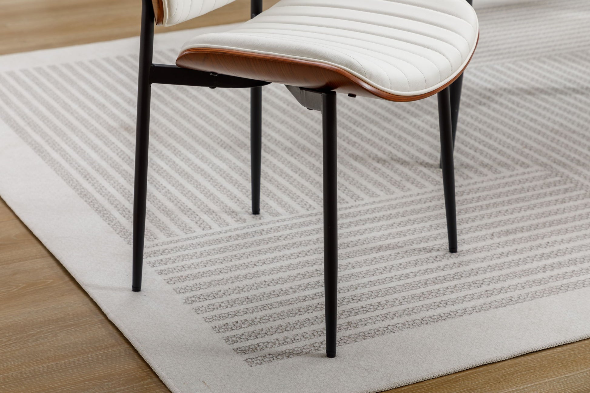 Dining Chairs (Set of 2) Mid-Century Modern Retro Faux Leather Chair With Bentwood Upholstered Seat Metal Legs Adjustable Foot For Kitchen Dining Room Chairs - Best Buy Furniture