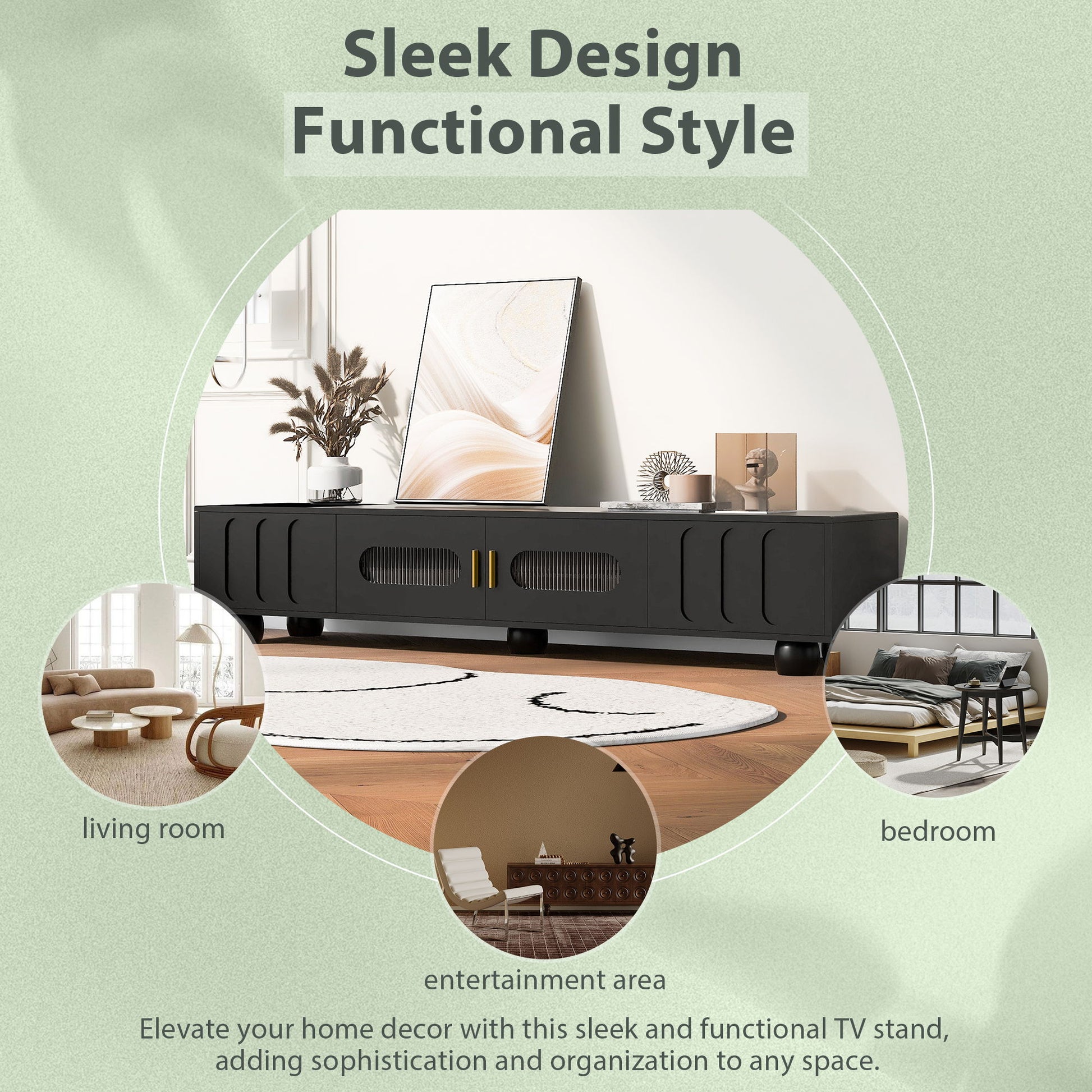Modern TV Stand For TVs Up To 80", 2 Drawers And Cabinet - Best Buy Furniture