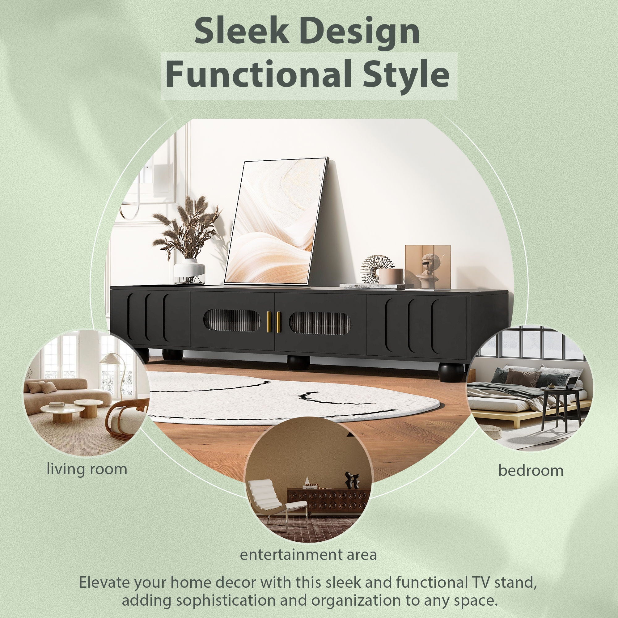 Modern TV Stand For TVs Up To 80", 2 Drawers And Cabinet - Best Buy Furniture