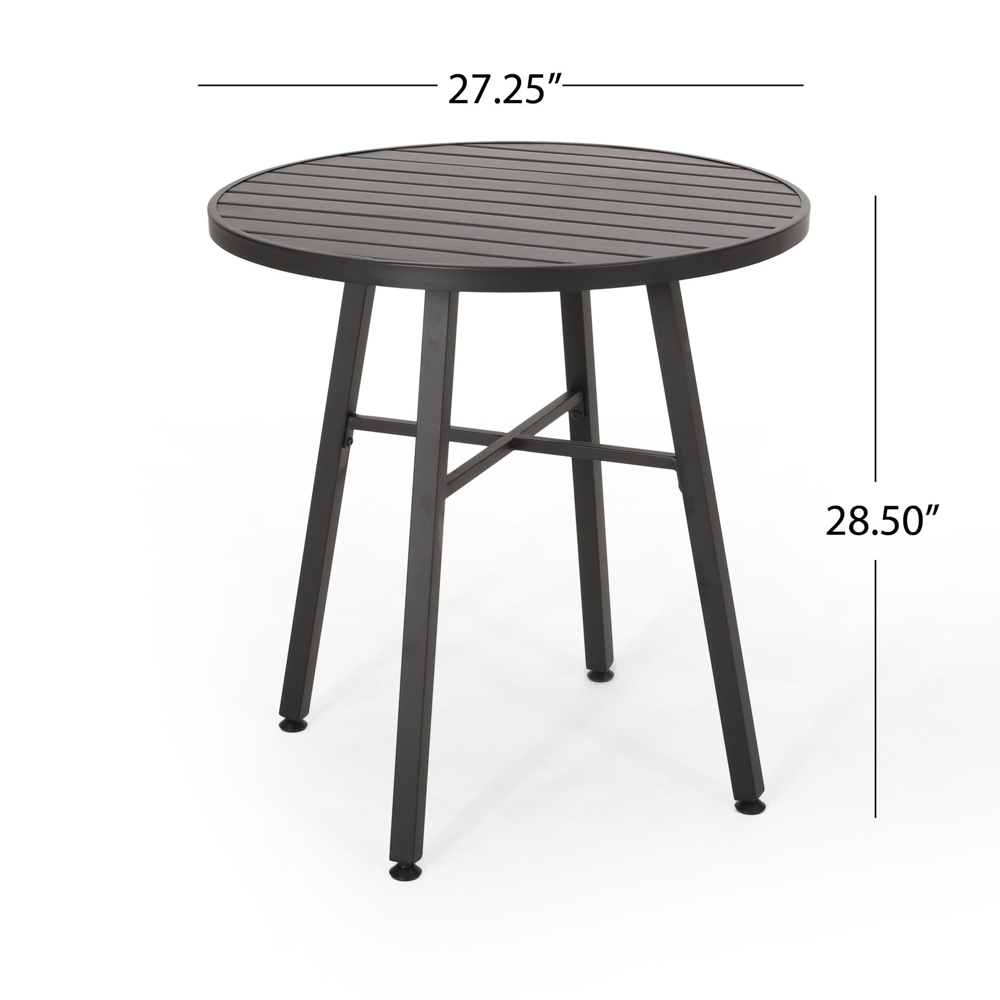3 Piece Metal Bistro Set With 2 Curved Armrest Chairs - Black - Best Buy Furniture