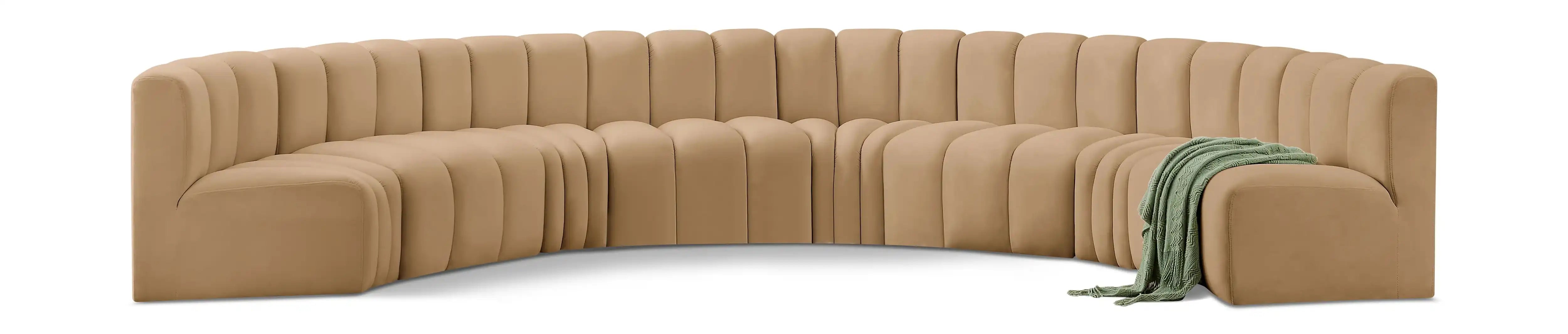 Arc - Velvet 8 Piece U-Shaped Modular Sofa - Best Buy Furniture