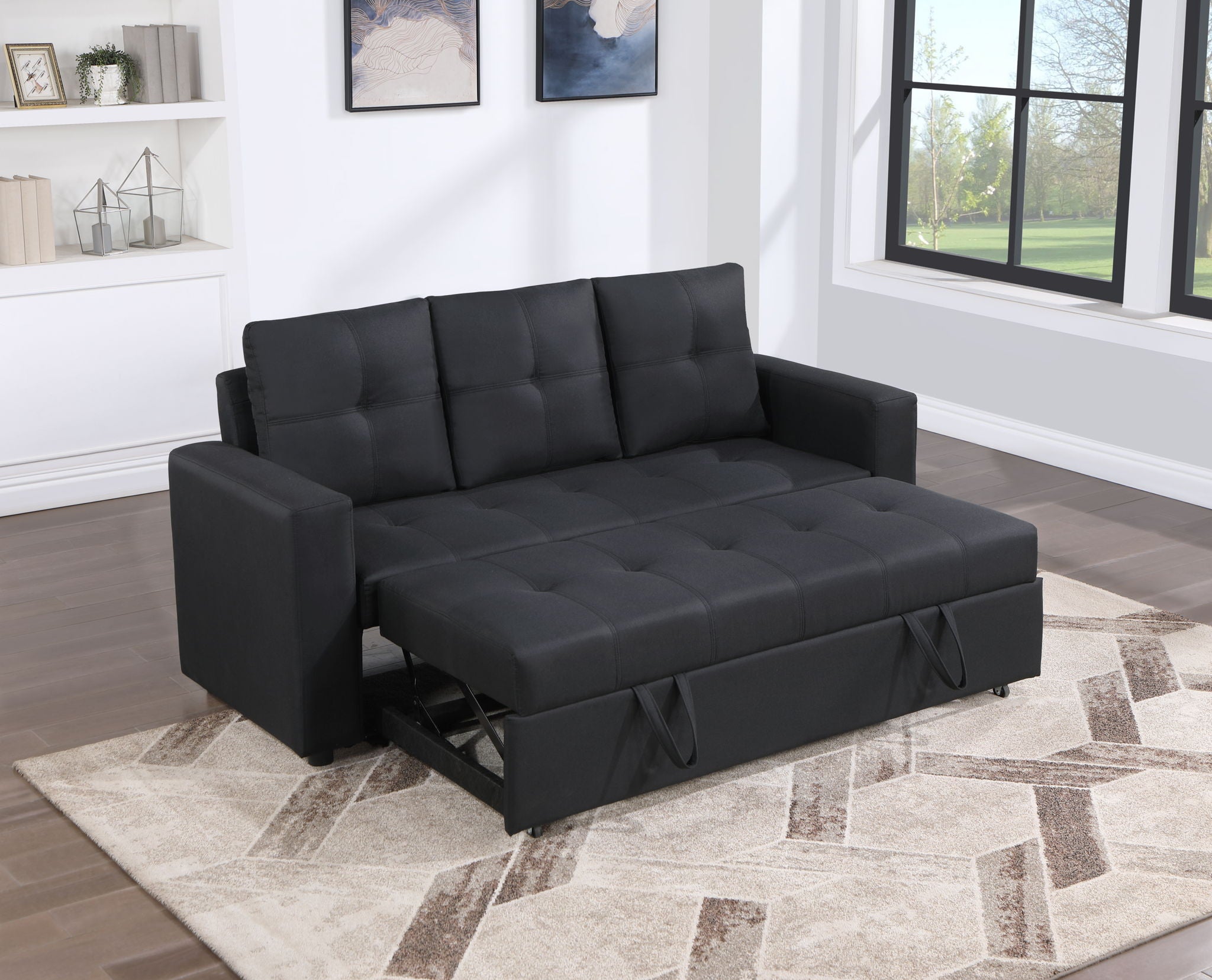 Aiden - Linen Fabric Sleeper Sofa With Tufting - Best Buy Furniture