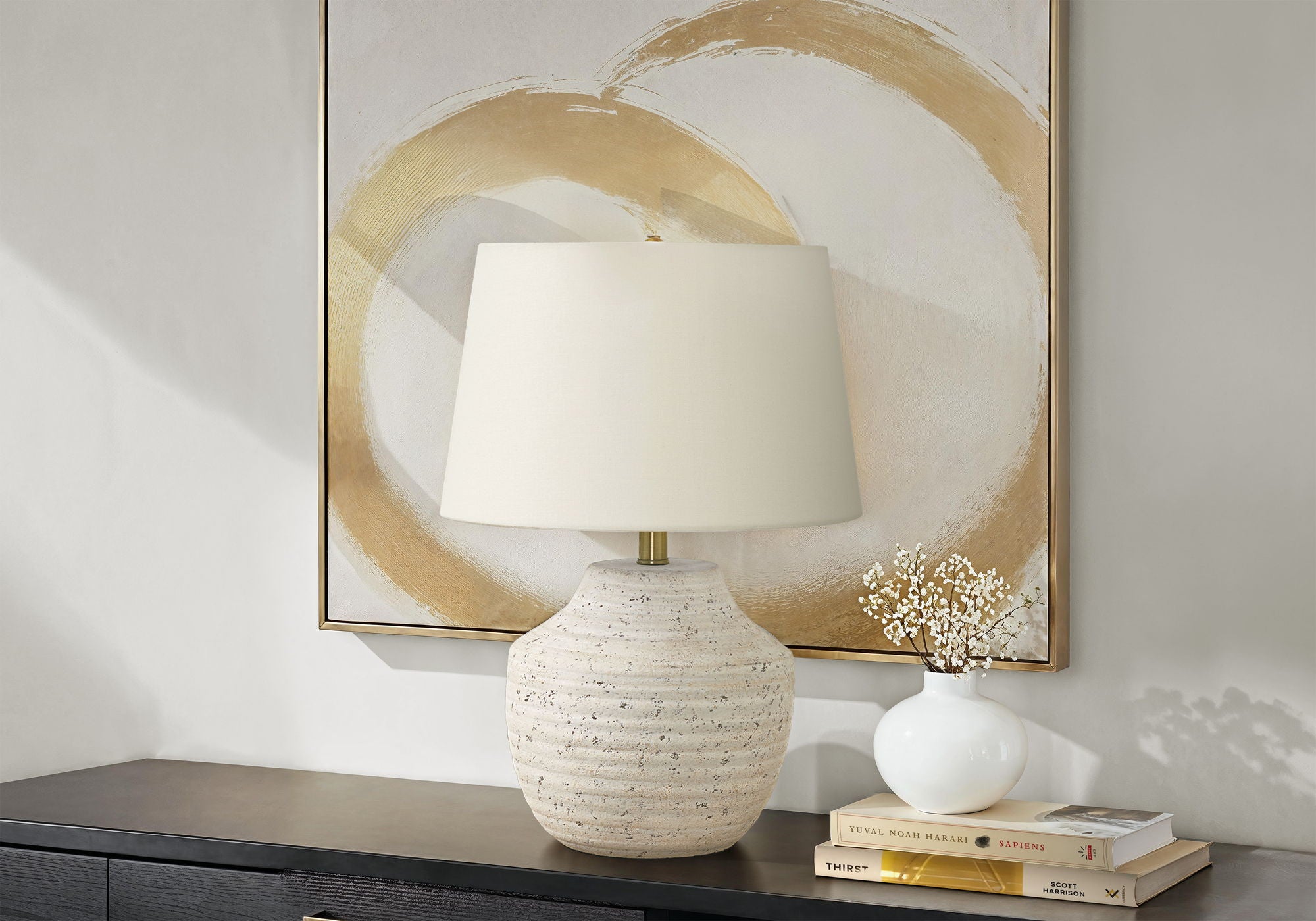 Modern Lighting, Table Lamp, Concrete - Cream - Best Buy Furniture