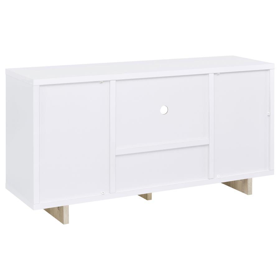 Dalton - 2 Door Storage Credenza - White And Distressed Pine - Best Buy Furniture