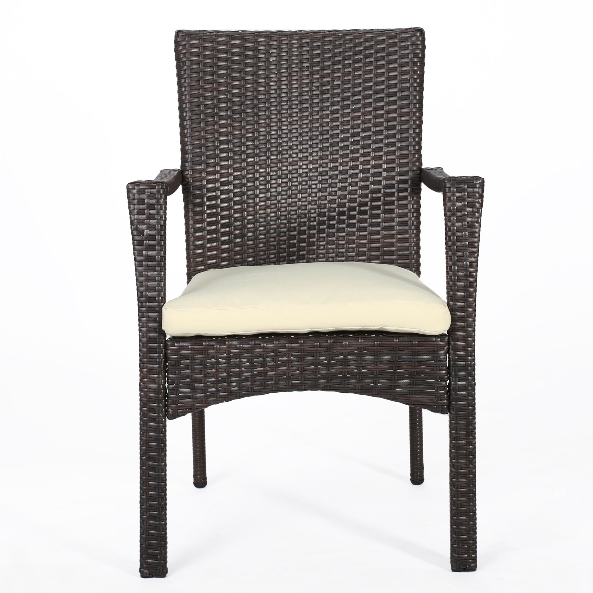3 Piece Bistro Set With Water Resistant Cushions And 2 Chairs - Brown Multi - Best Buy Furniture