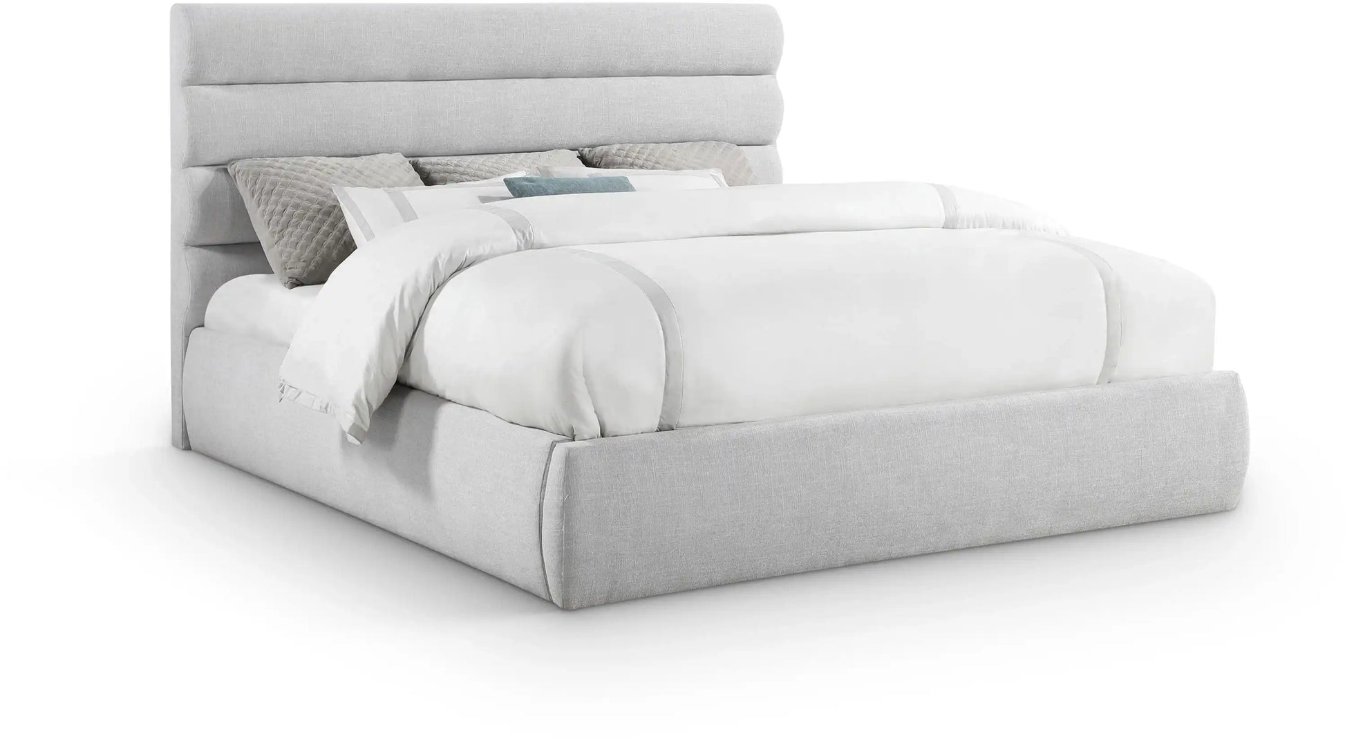 Adam - Linen Fabric Bed With 52" Headboard - Best Buy Furniture