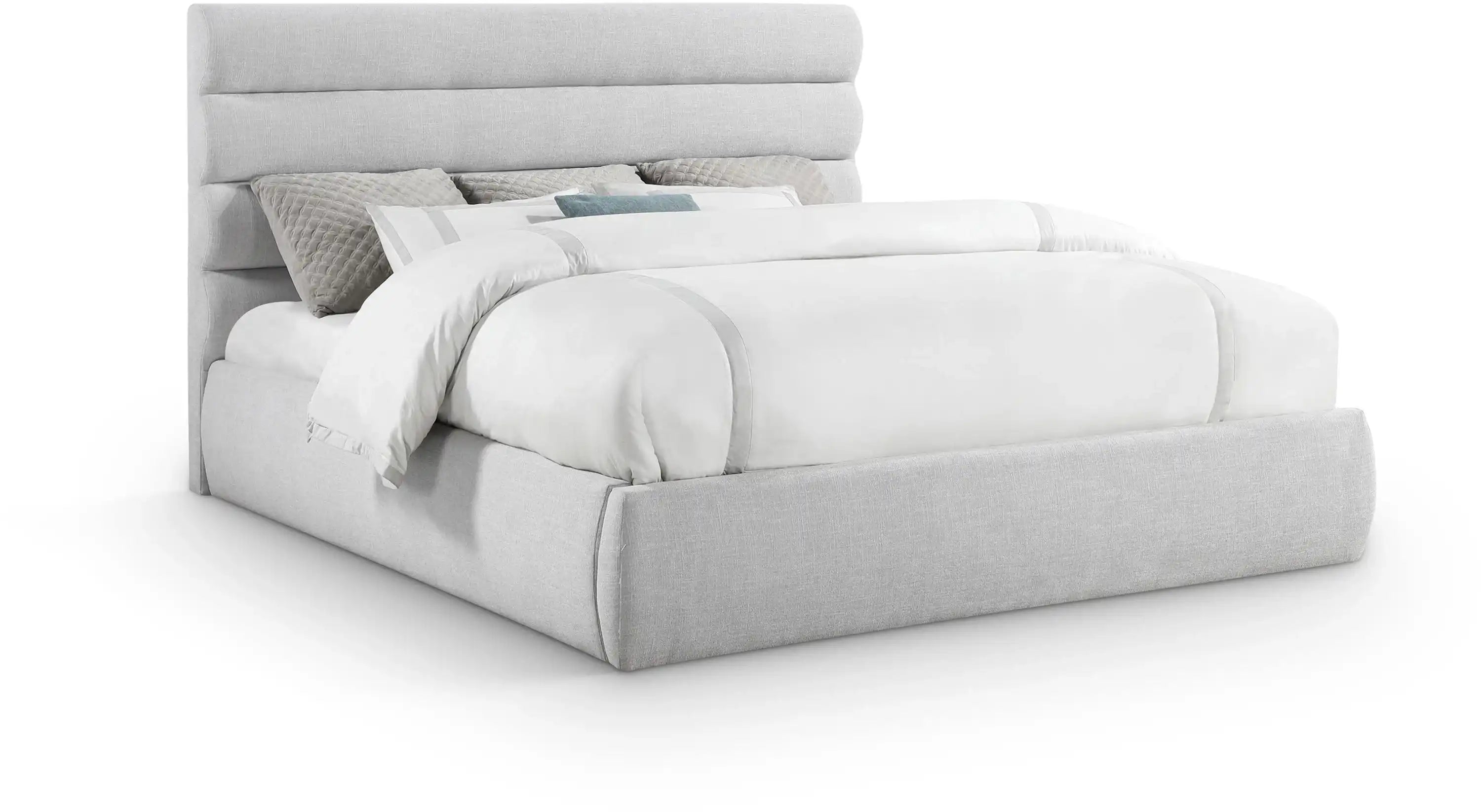 Adam - Linen Fabric Bed With 52" Headboard - Best Buy Furniture