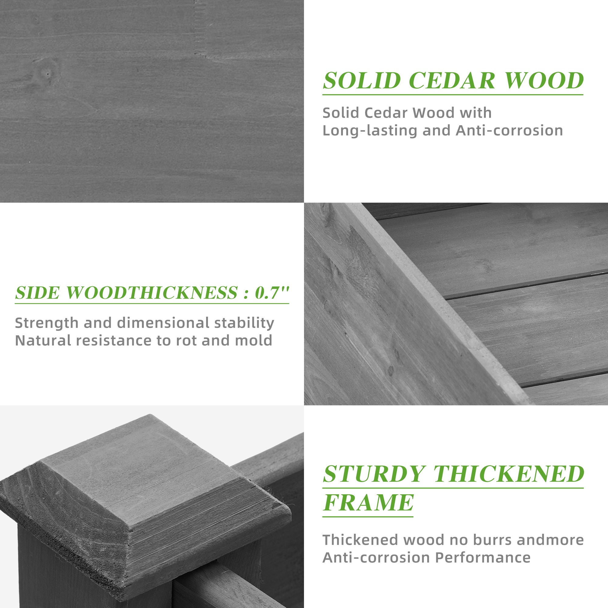 Raised Garden Bed With Legs, Elevated Wooden Planter Box For Outdoor Plants - Gray - Best Buy Furniture