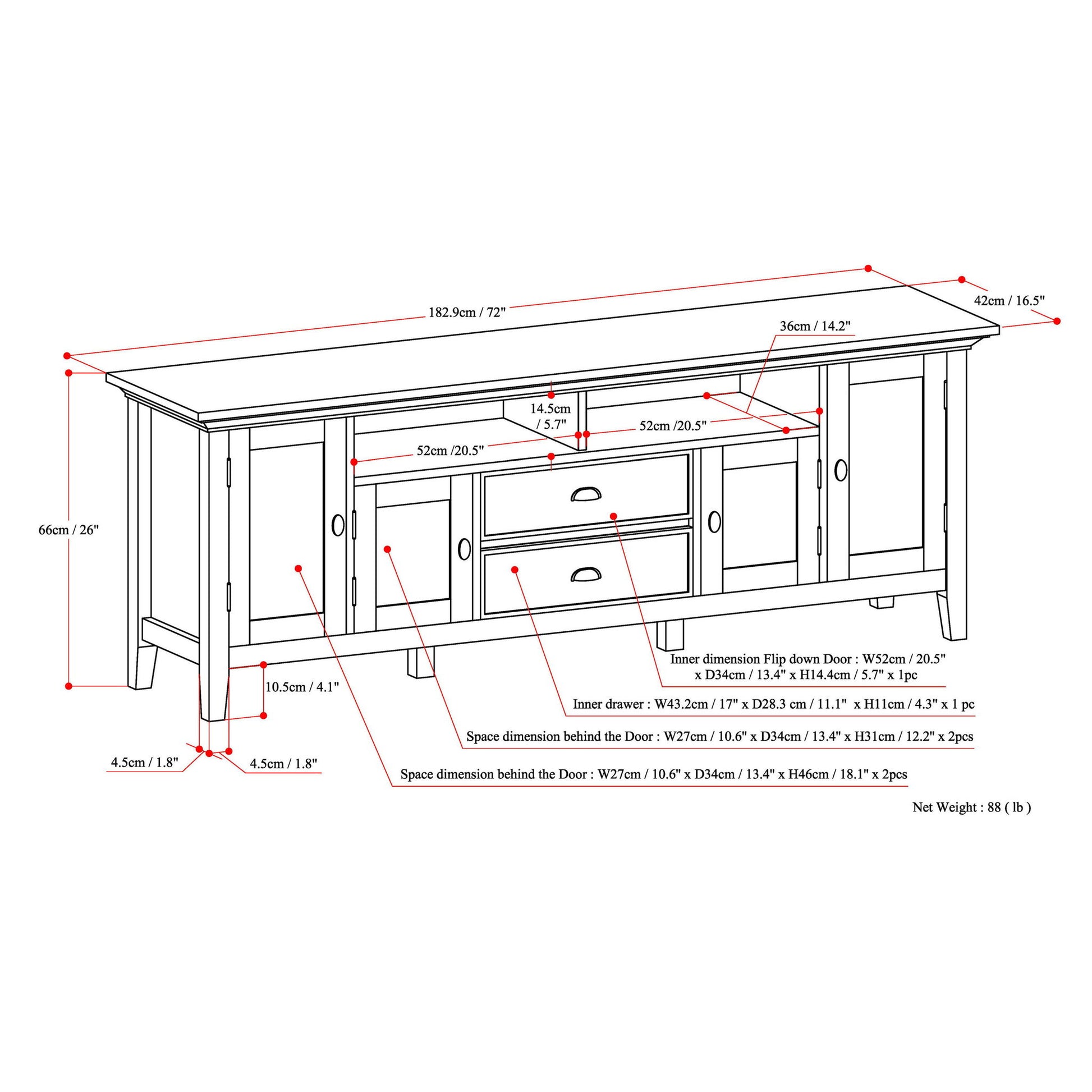 Redmond - TV Media Stand - Rustic Natural Aged Brown - Best Buy Furniture