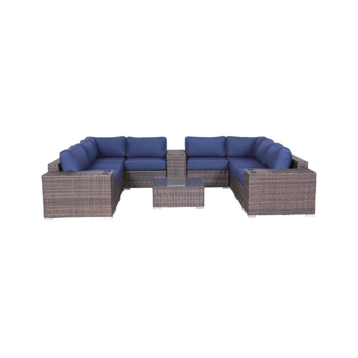 Modern Patio Rattan Sectional Set With Cushions - Best Buy Furniture