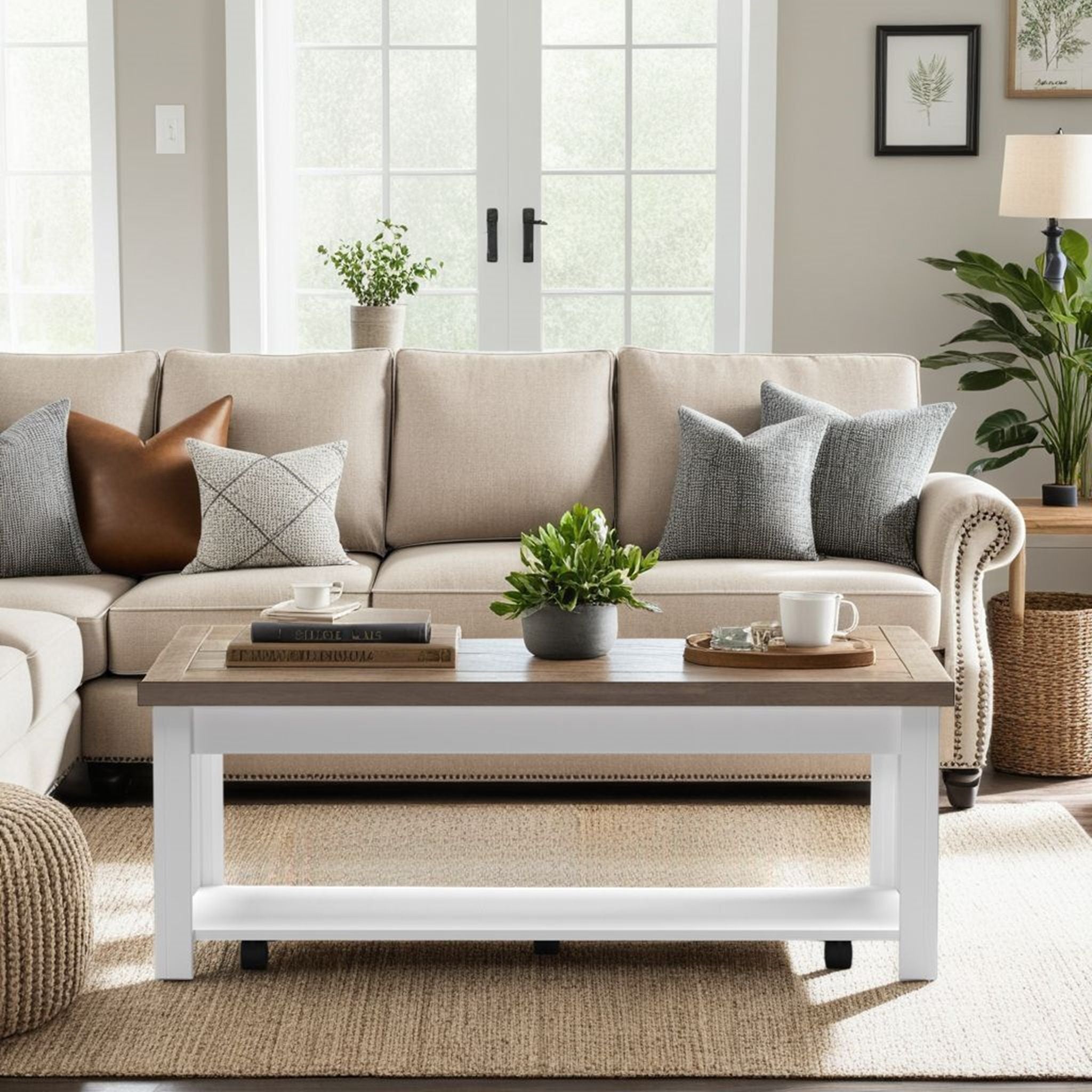 Hampton - Hampton - Coffee Table - Jasmine Whitewash / Barnwood - Best Buy Furniture
