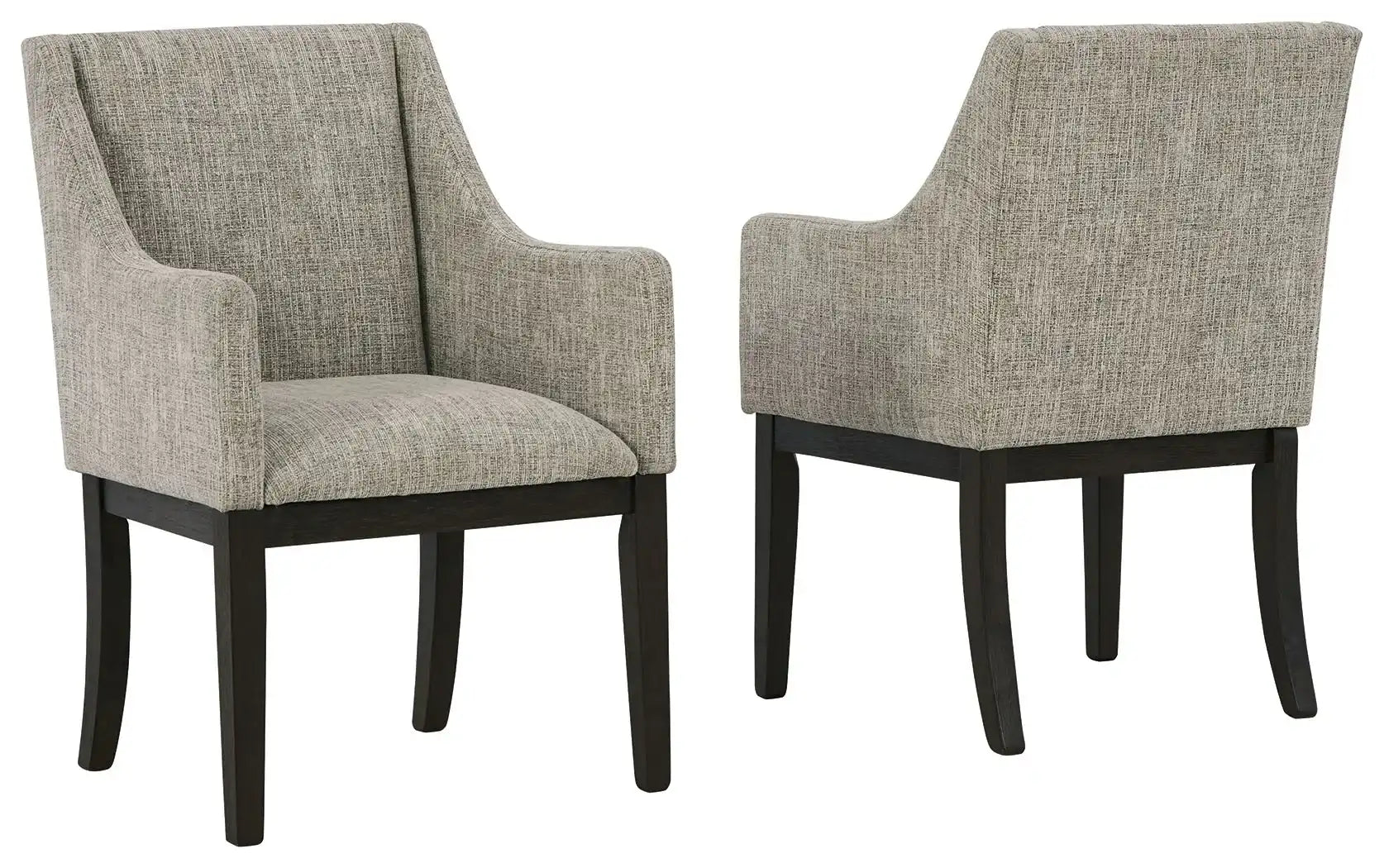 Burkhaus - Dining UPH Arm Chair (Set of 2) - Beige / Dark Brown - Best Buy Furniture