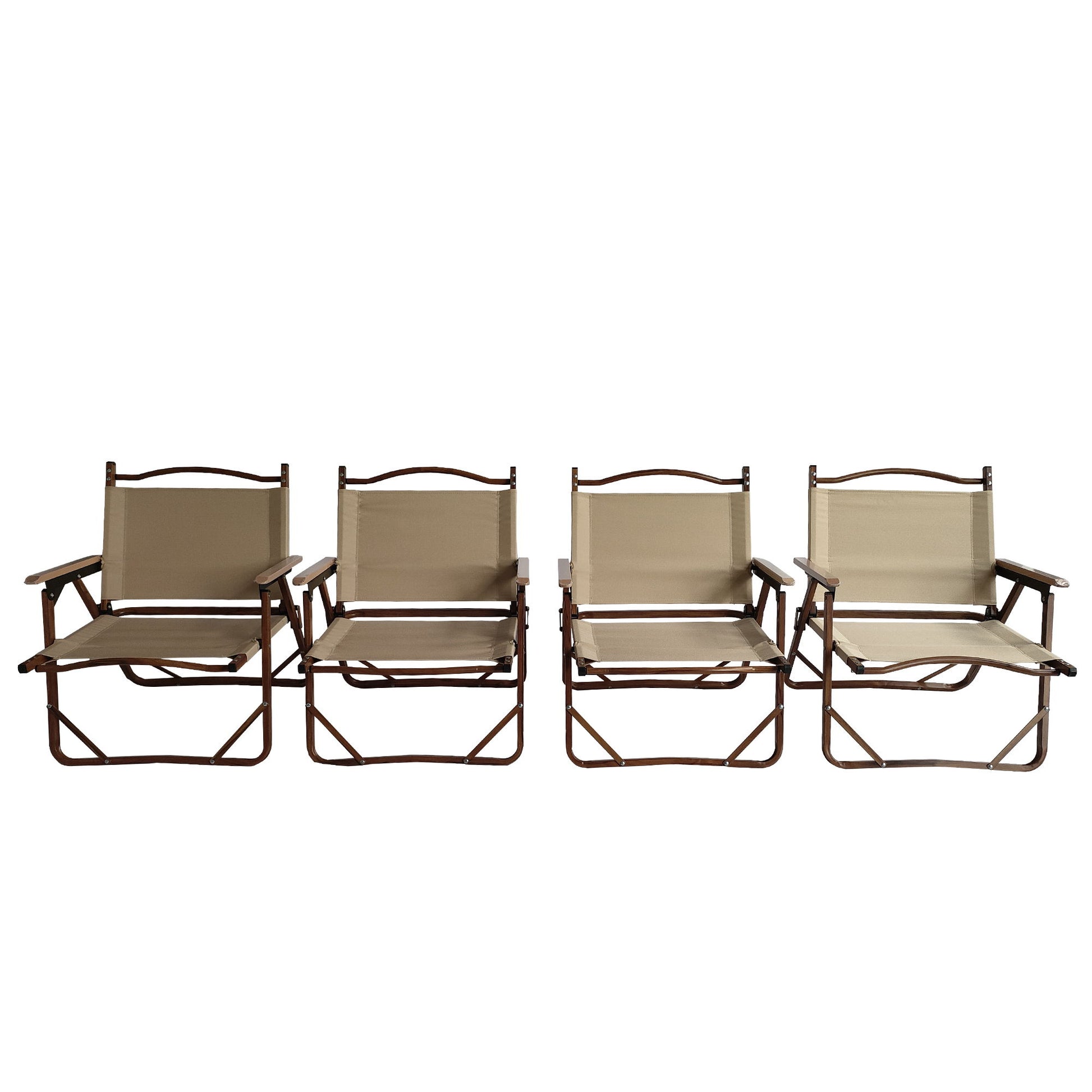Comfy Foldable And Portable Chair With Armrests, Indoor And Outdoor (Set of 4) - Brown - Best Buy Furniture