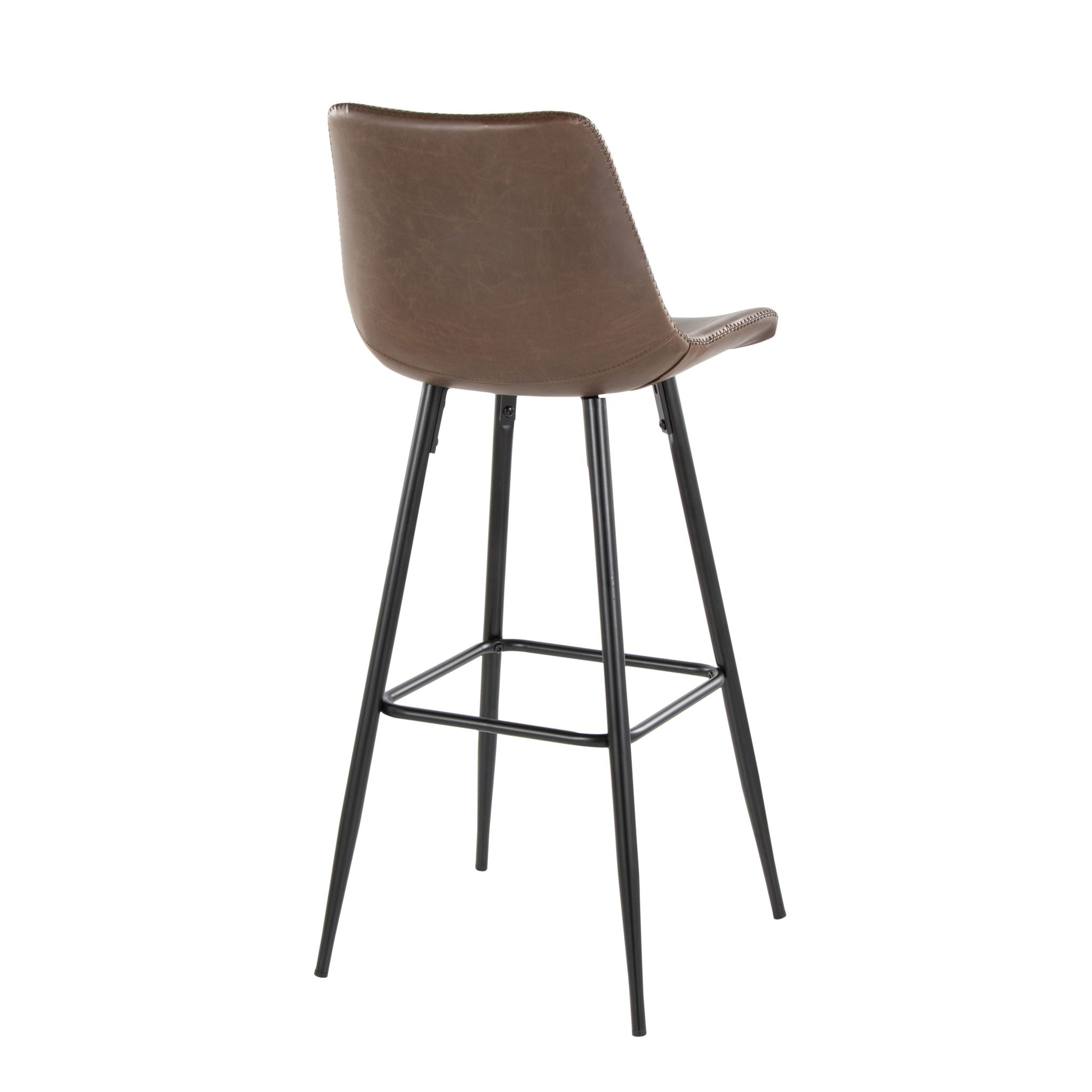 Durango - Industrial / Urban Fixed Height Barstool Square Footrest (Set of 2) - Black / Espresso - Best Buy Furniture