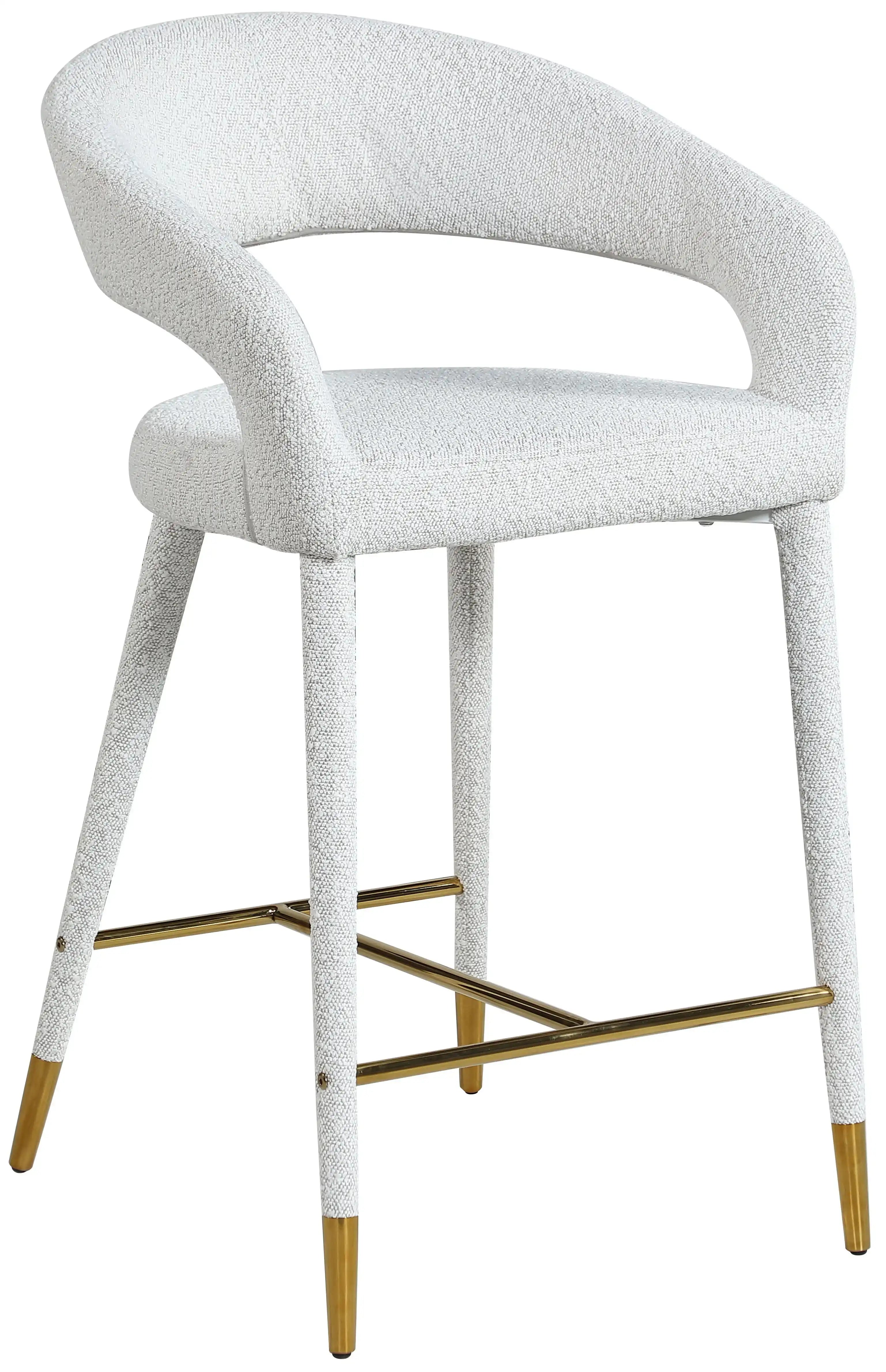 Destiny - Fabric Stool - Cream - Best Buy Furniture