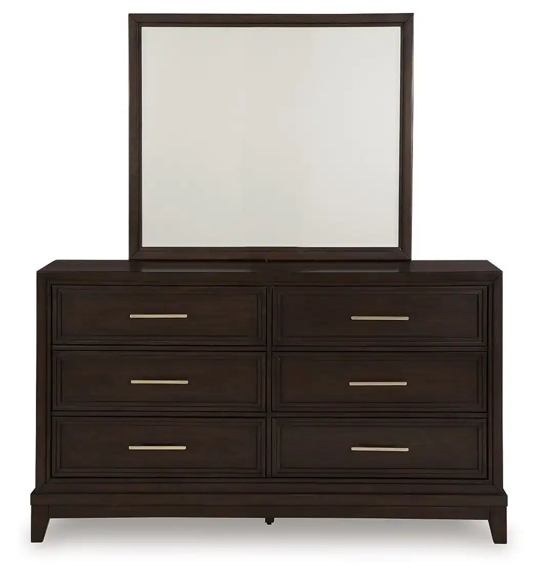 Neymorton - Dresser And Mirror - Dark Grayish Brown - Best Buy Furniture