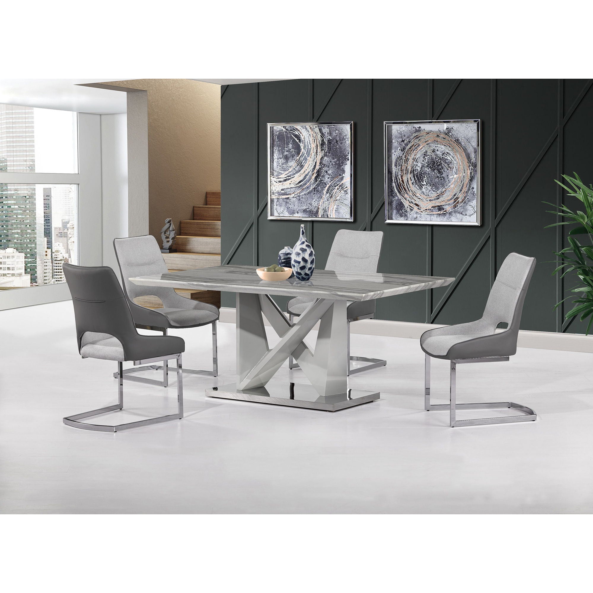 Caroline - Dining Table - Gray - Best Buy Furniture