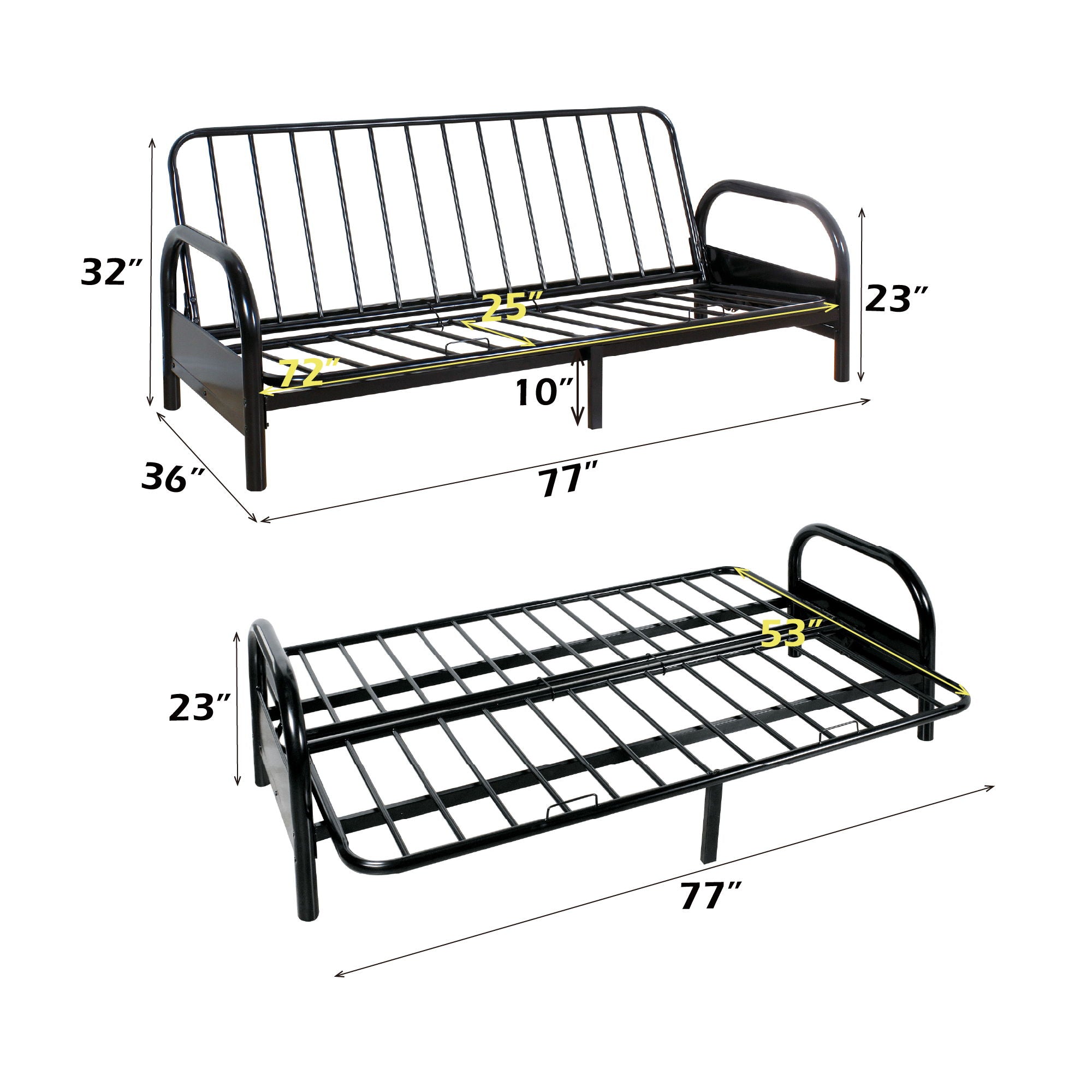Alfonso - Adjustable Sofa Frame (Cushion Not Included) - Black - Best Buy Furniture
