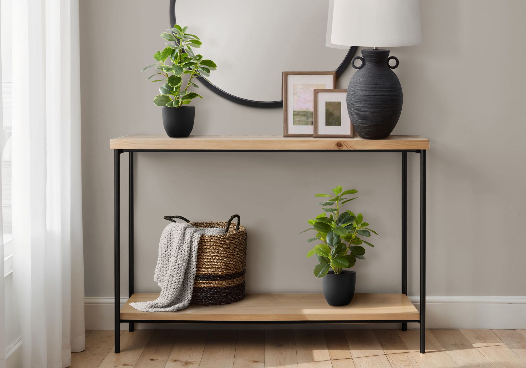 14" Tall, Artificial Plant, Ficus, Indoor, Faux, Fake, Table, Greenery, Potted, Decorative (Set of 2) - Green / Black - Best Buy Furniture