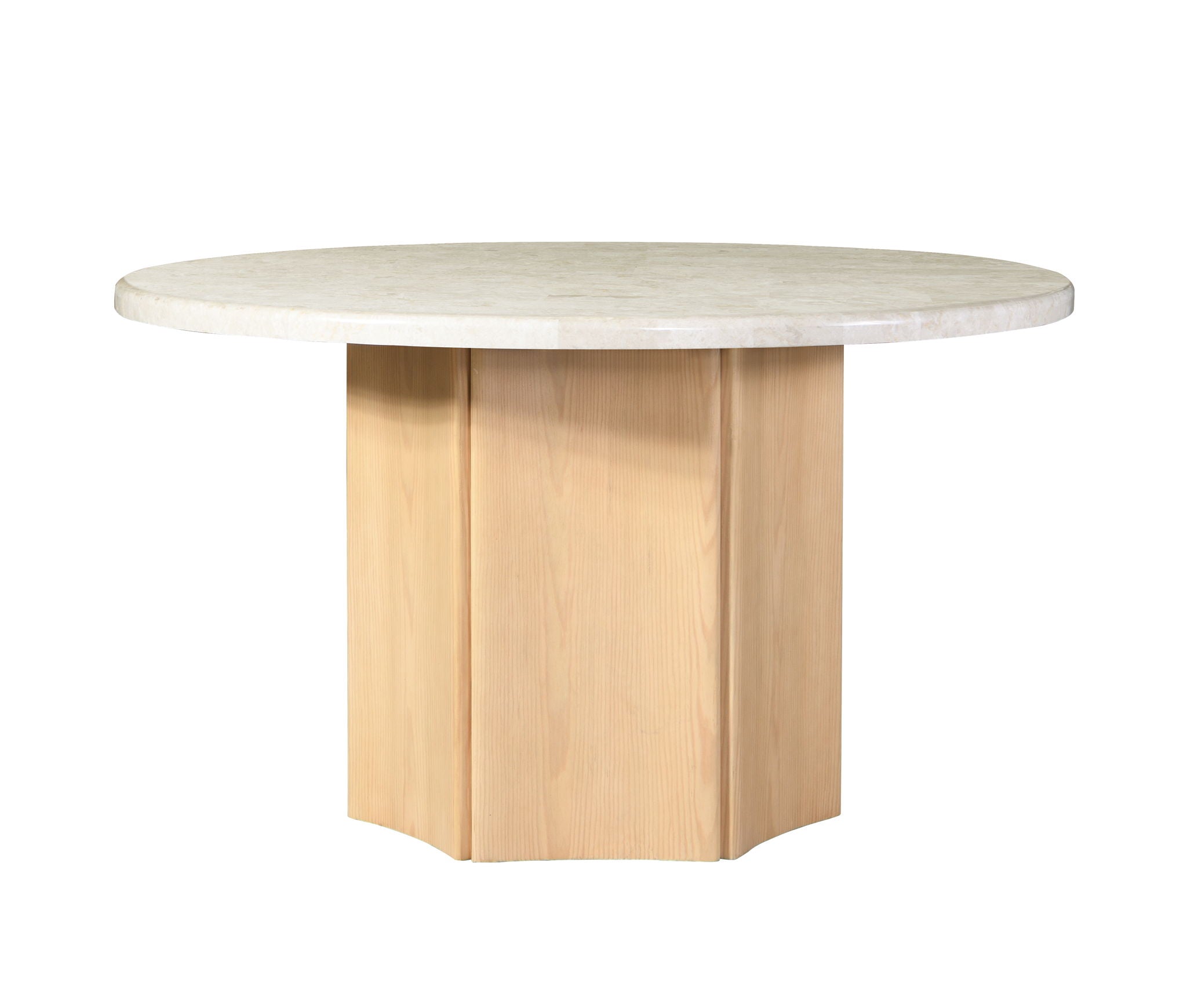 Qwin - Marble Top Round Dining Table - Natural - Best Buy Furniture