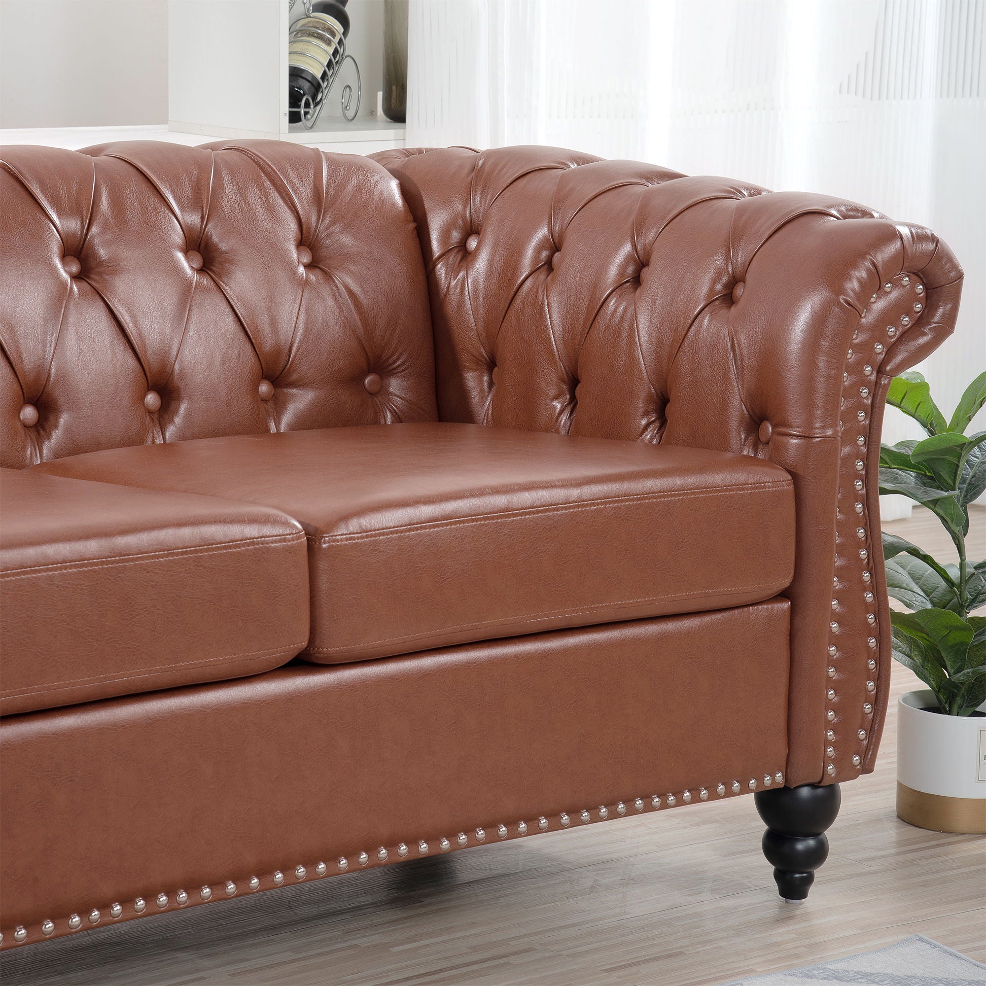 Rolled Arm Chesterfield 3 Seater Sofa - Best Buy Furniture